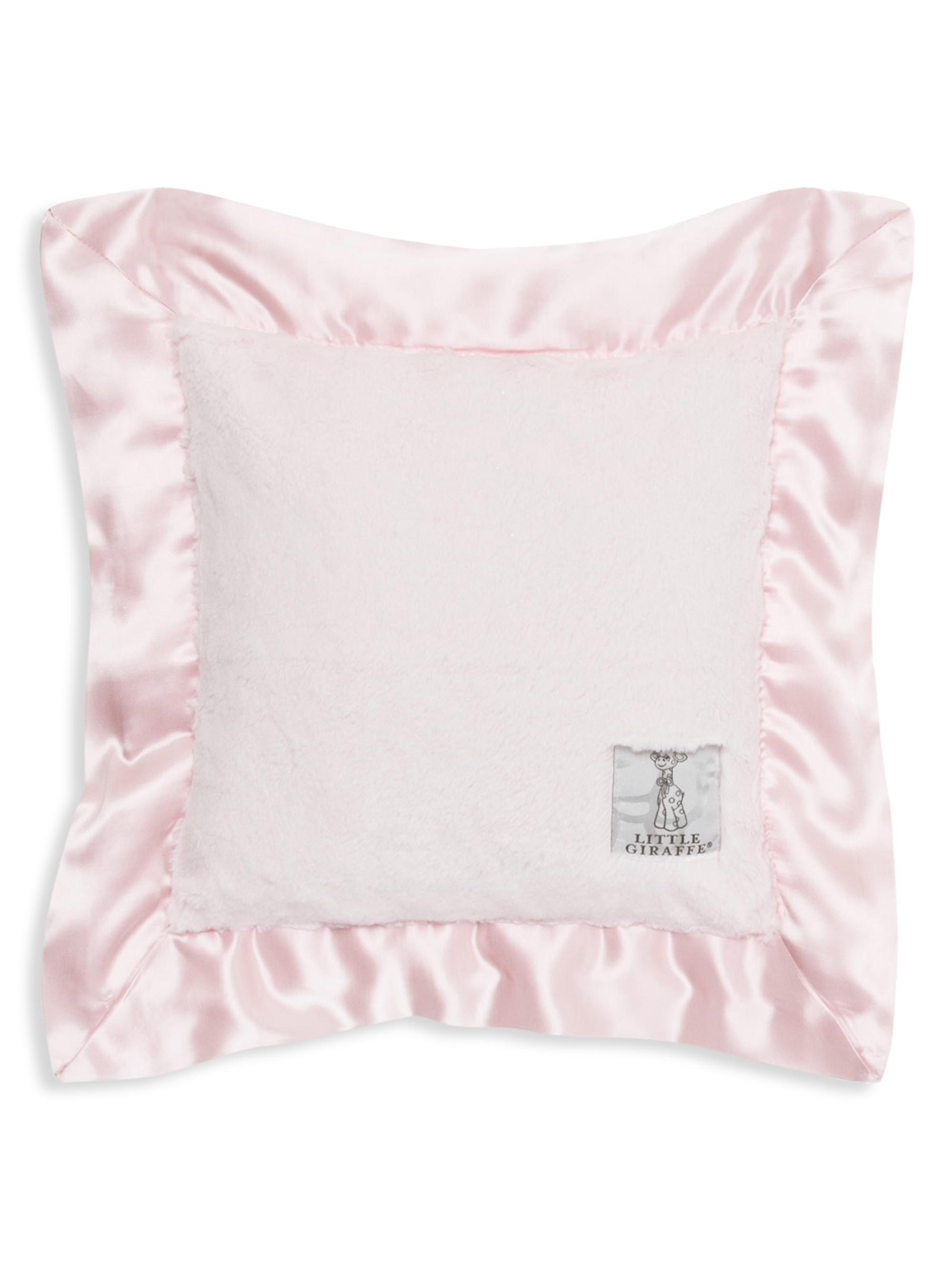 Little Giraffe Luxe Solid Satin Trim Pillow - Pink