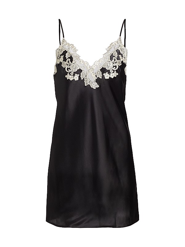 satin sleep dress Rise n Shine cut neckline La Perla Maison Lace Satin