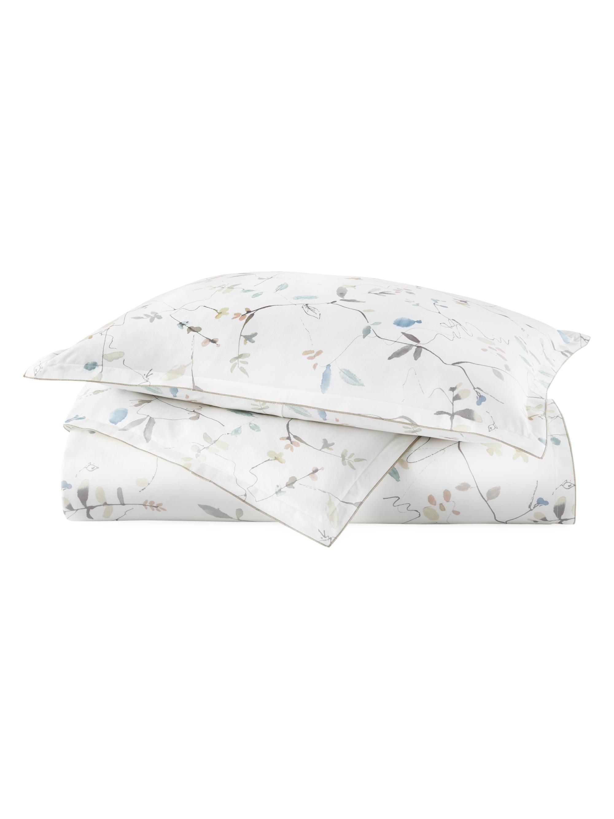 Peacock Alley Avery Floral Print Duvet - Linen Twin
