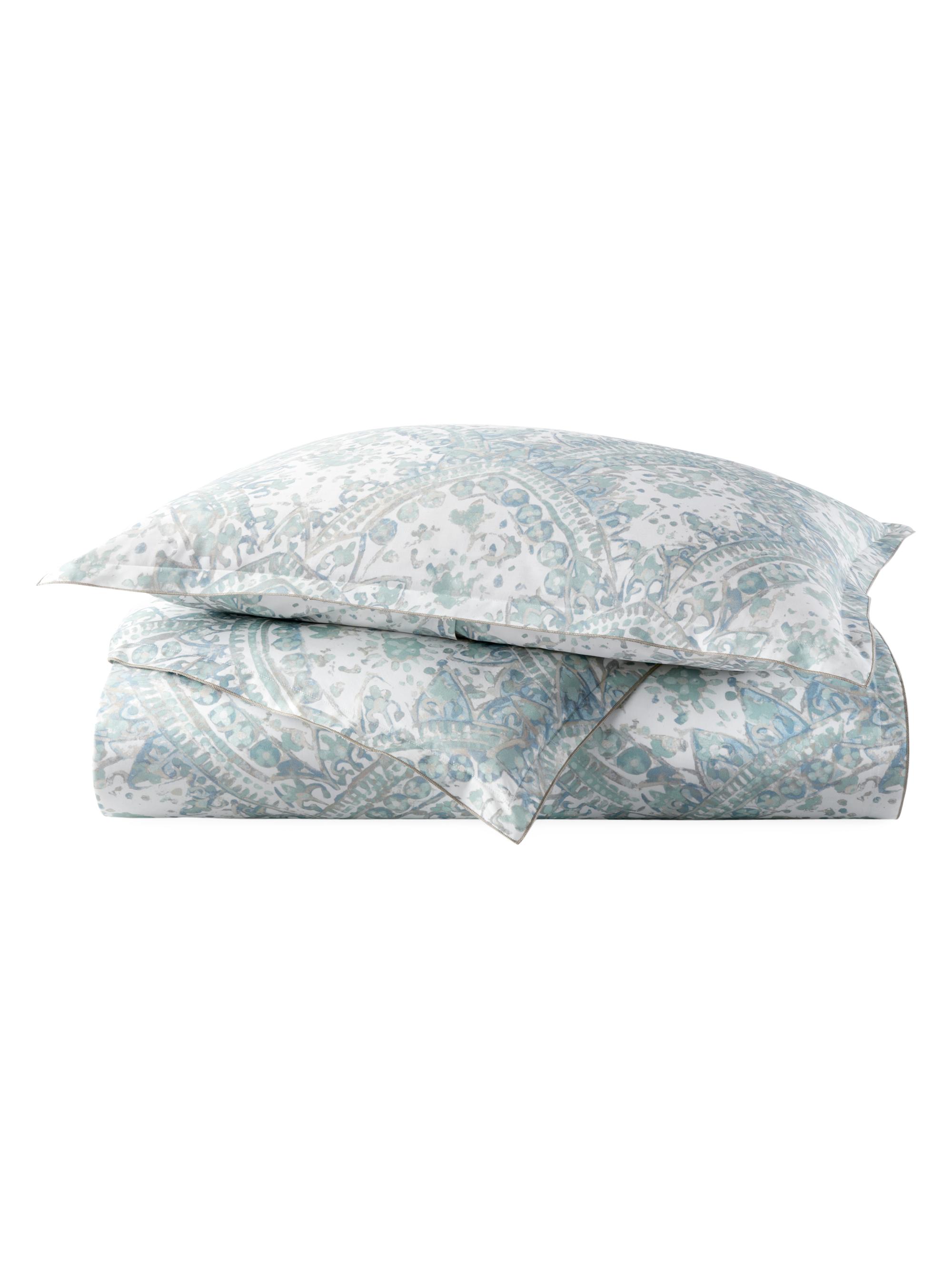 Peacock Alley Seville Watercolor Duvet - Mineral Twin