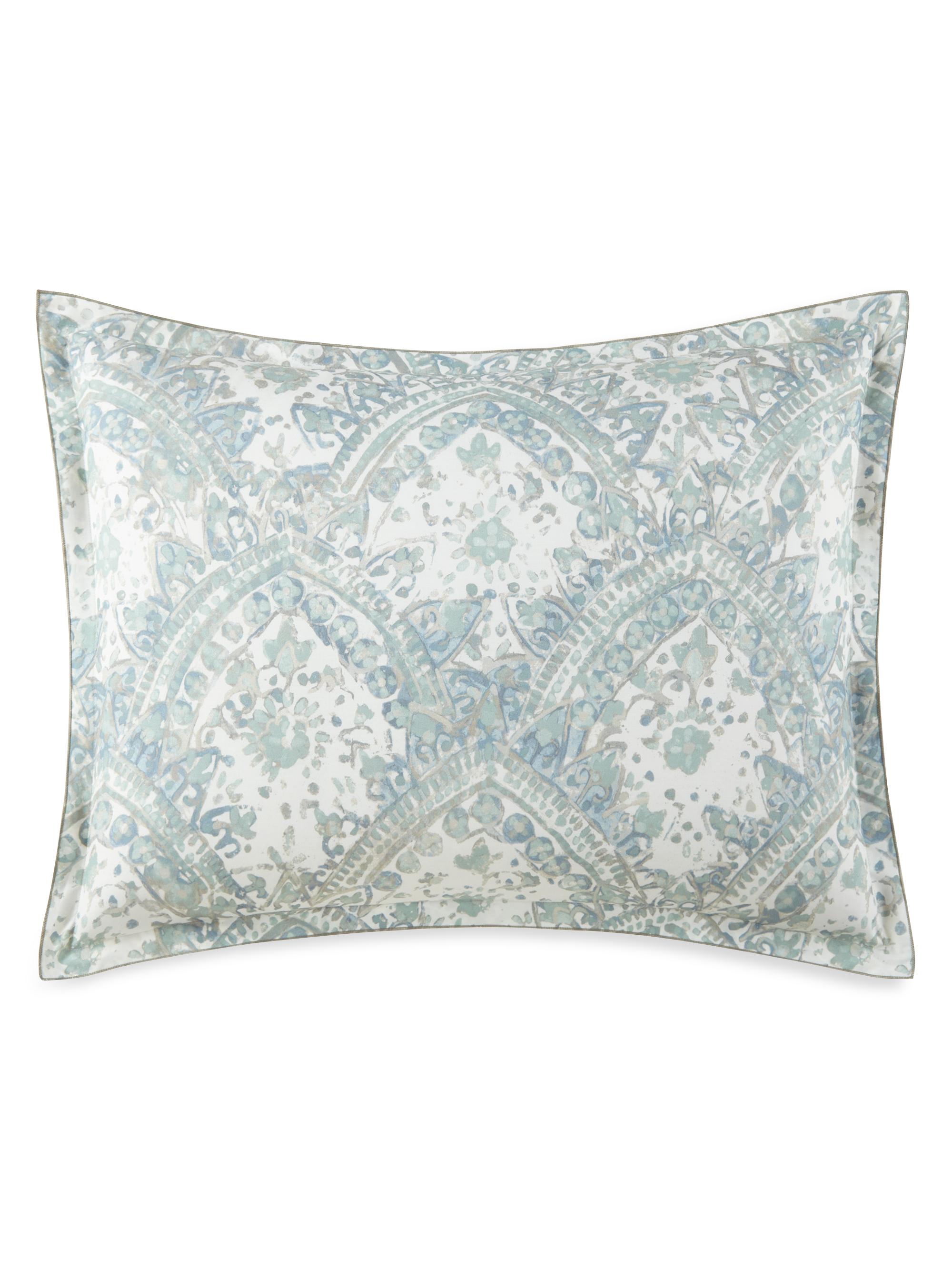 Peacock Alley Seville Cotton Sham - Mineral Standard