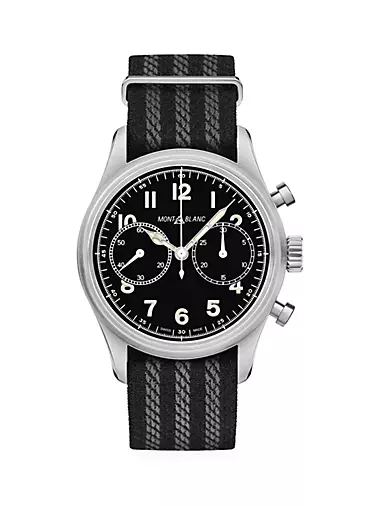 1858 Stainless Steel & Nato Strap Automatic Chronograph Watch