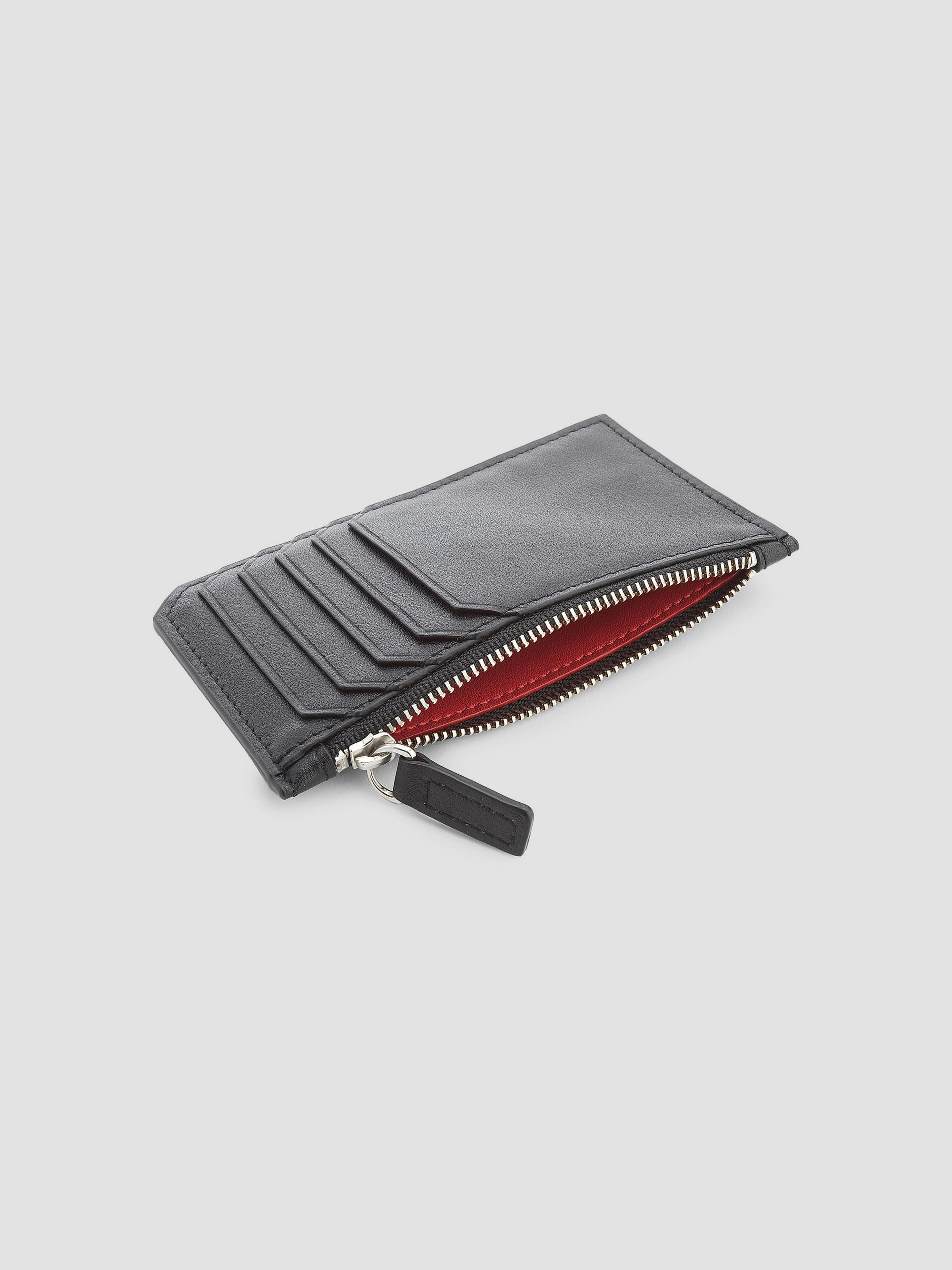 Royce New York Women's Zip Leather Card Wallet - Black | Thumbnail 2