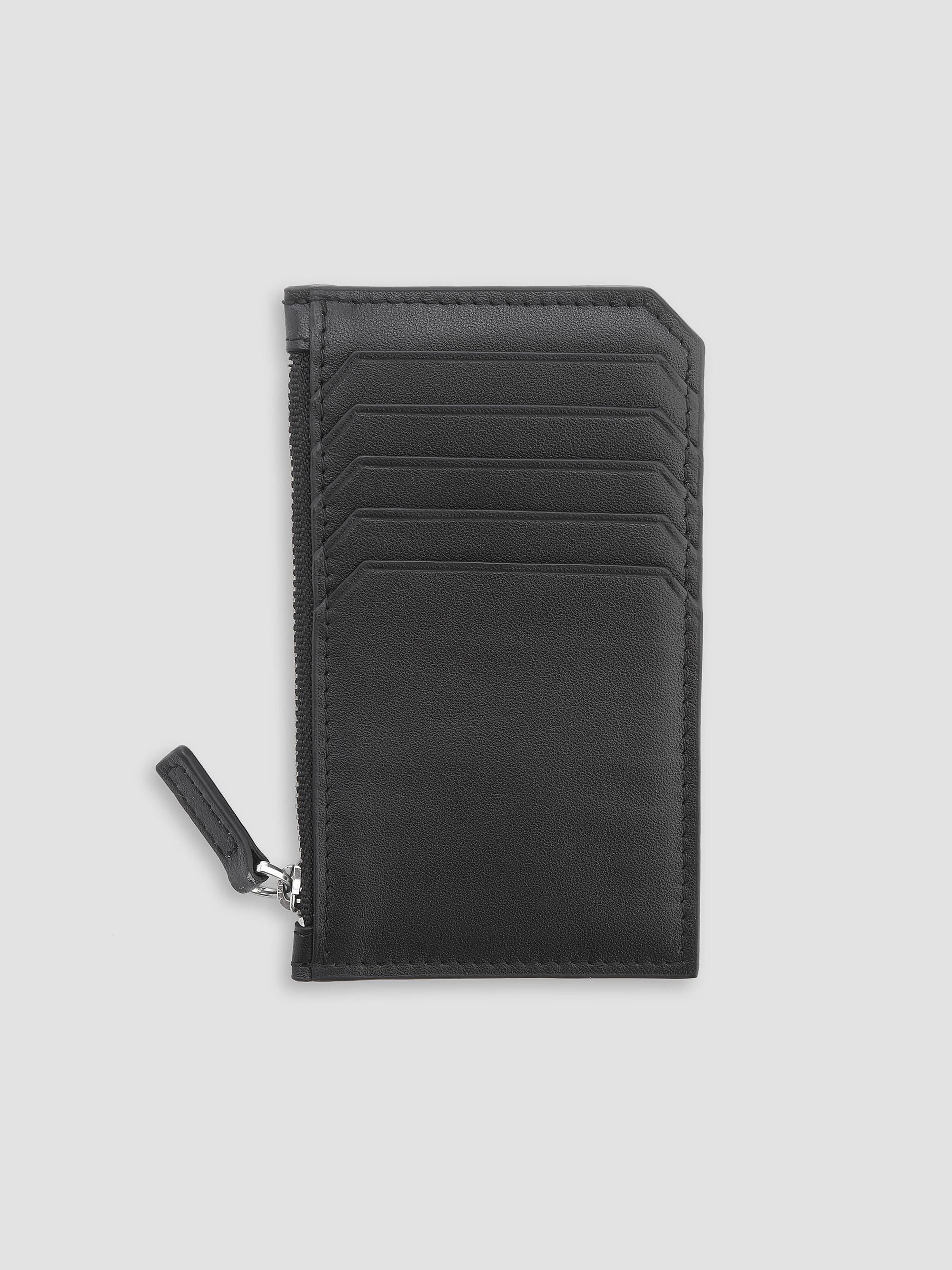 Royce New York Women's Zip Leather Card Wallet - Black | Thumbnail 4