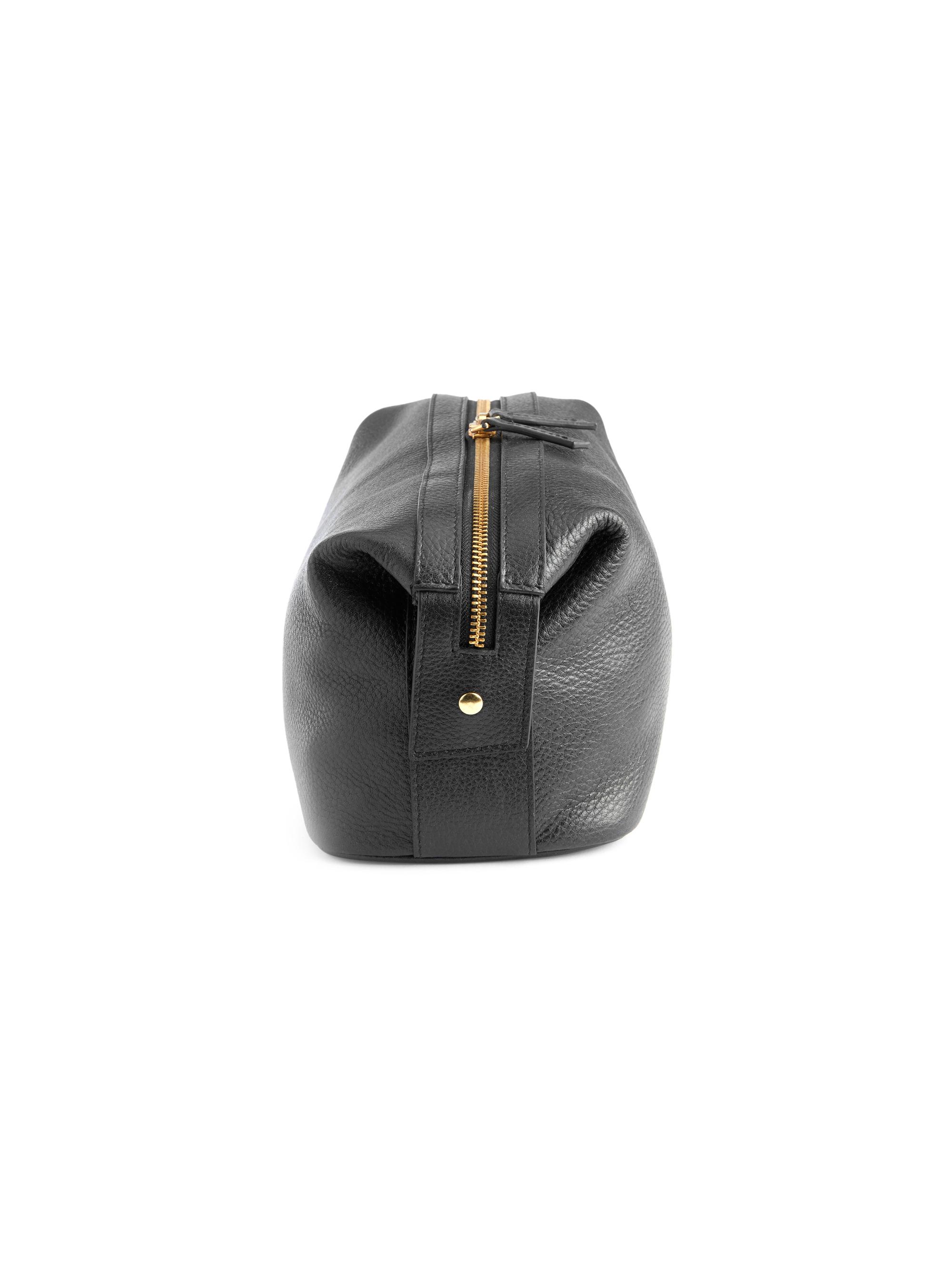 Royce New York Women's Leather Toiletry Bag - Navy Blue | Thumbnail 3