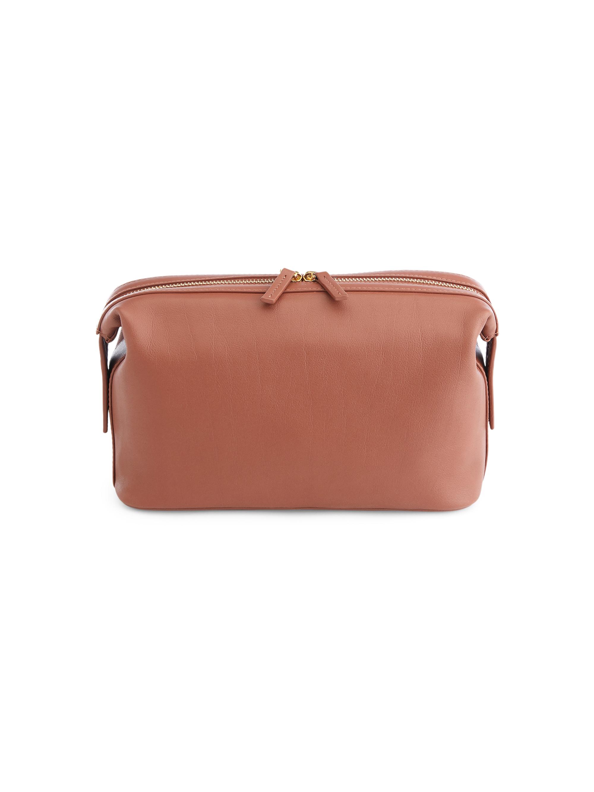 Royce New York Women's Leather Toiletry Bag - Navy Blue | Thumbnail 4