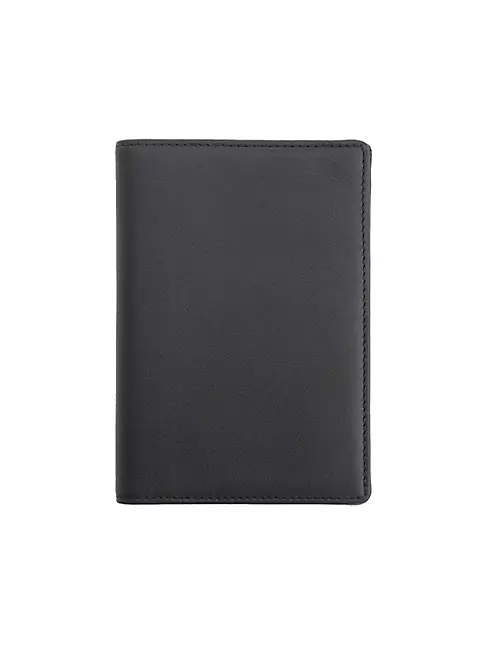 Luxury RFID-Blocking Passport Cover - Navy Blue - Granulated Calf Leather