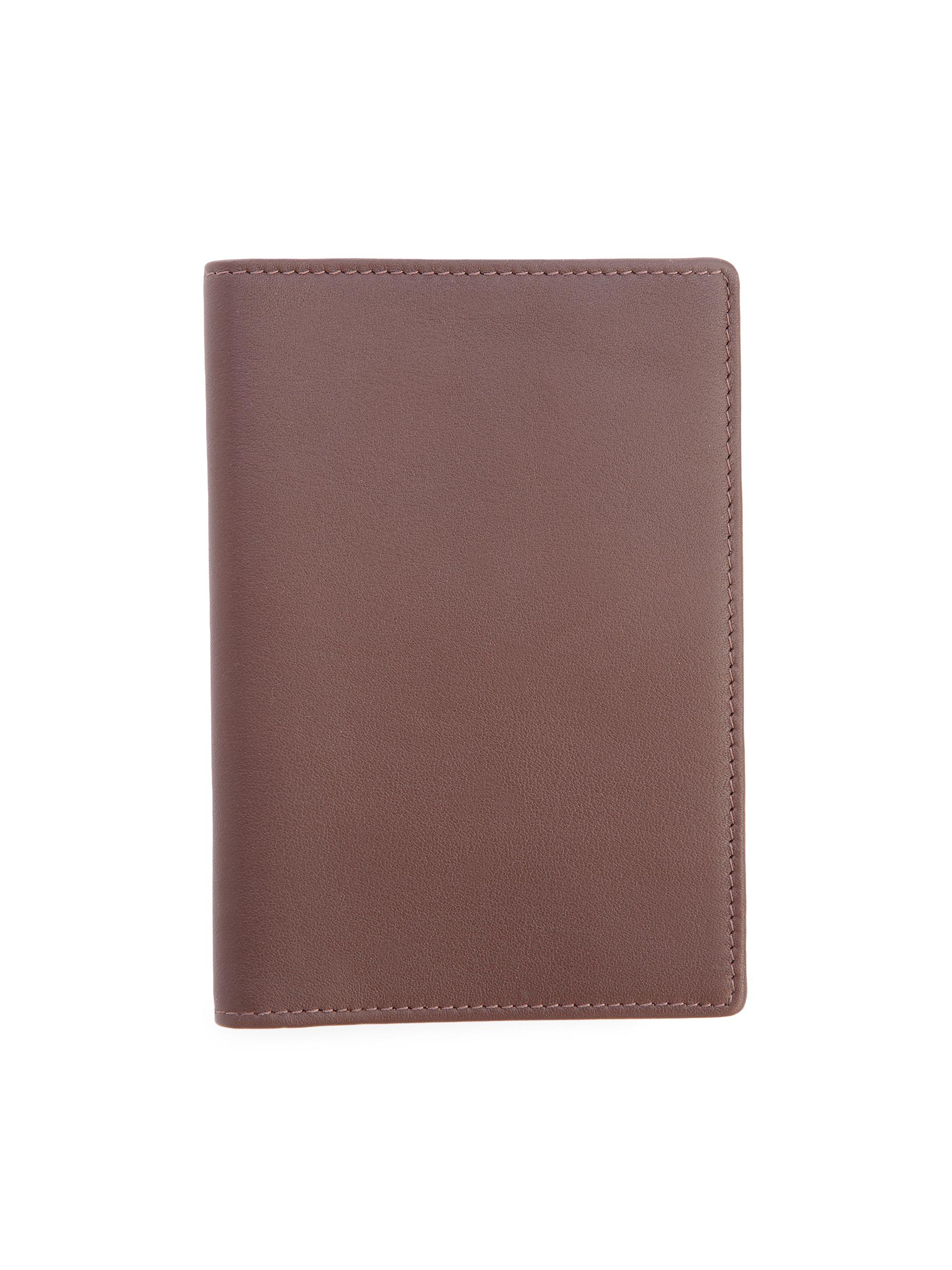 Royce New York Women's RFID-Blocking Leather Passport Case - Brown