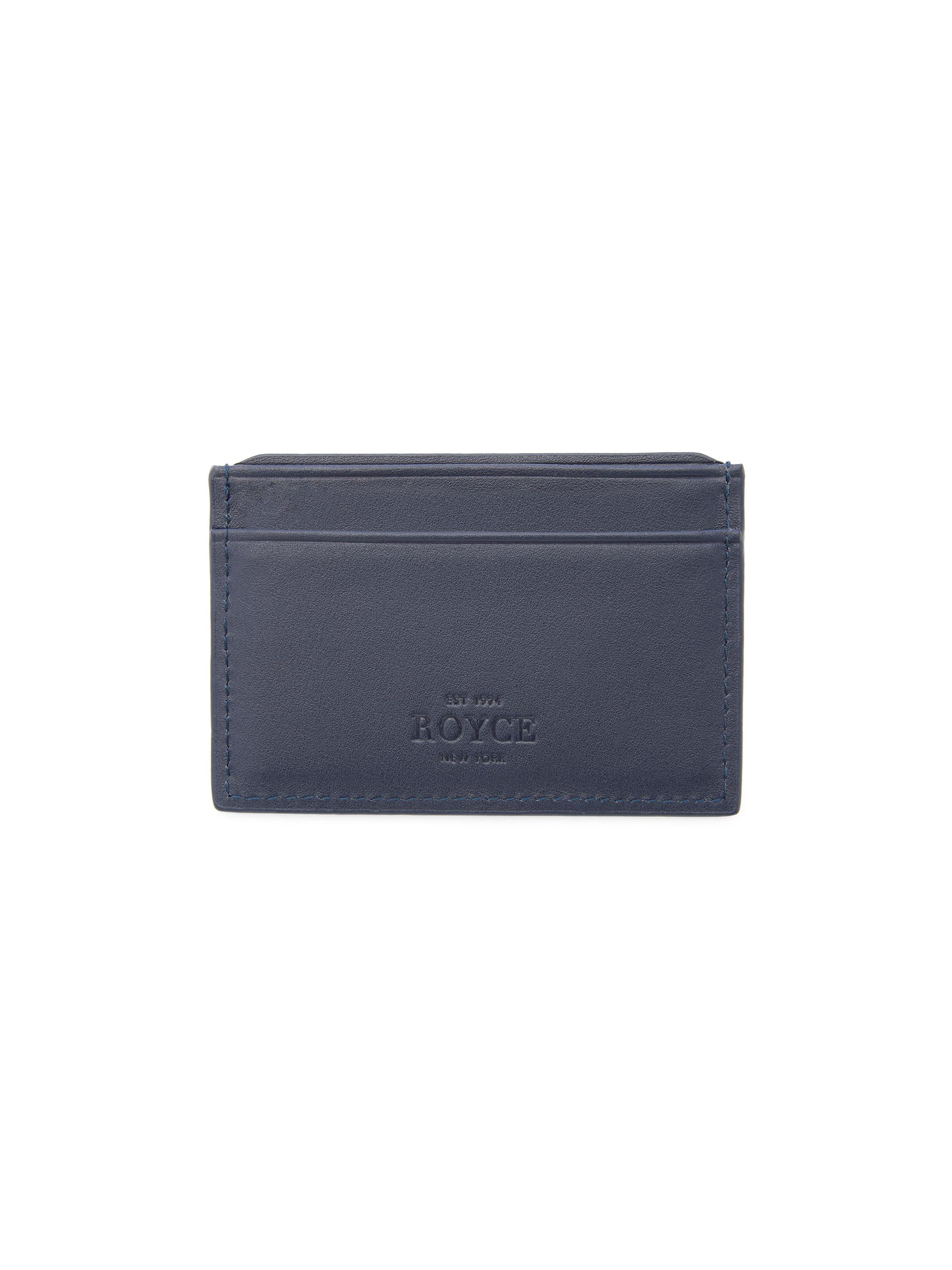 Royce New York Women's RFID-Blocking Leather Card Case - Black