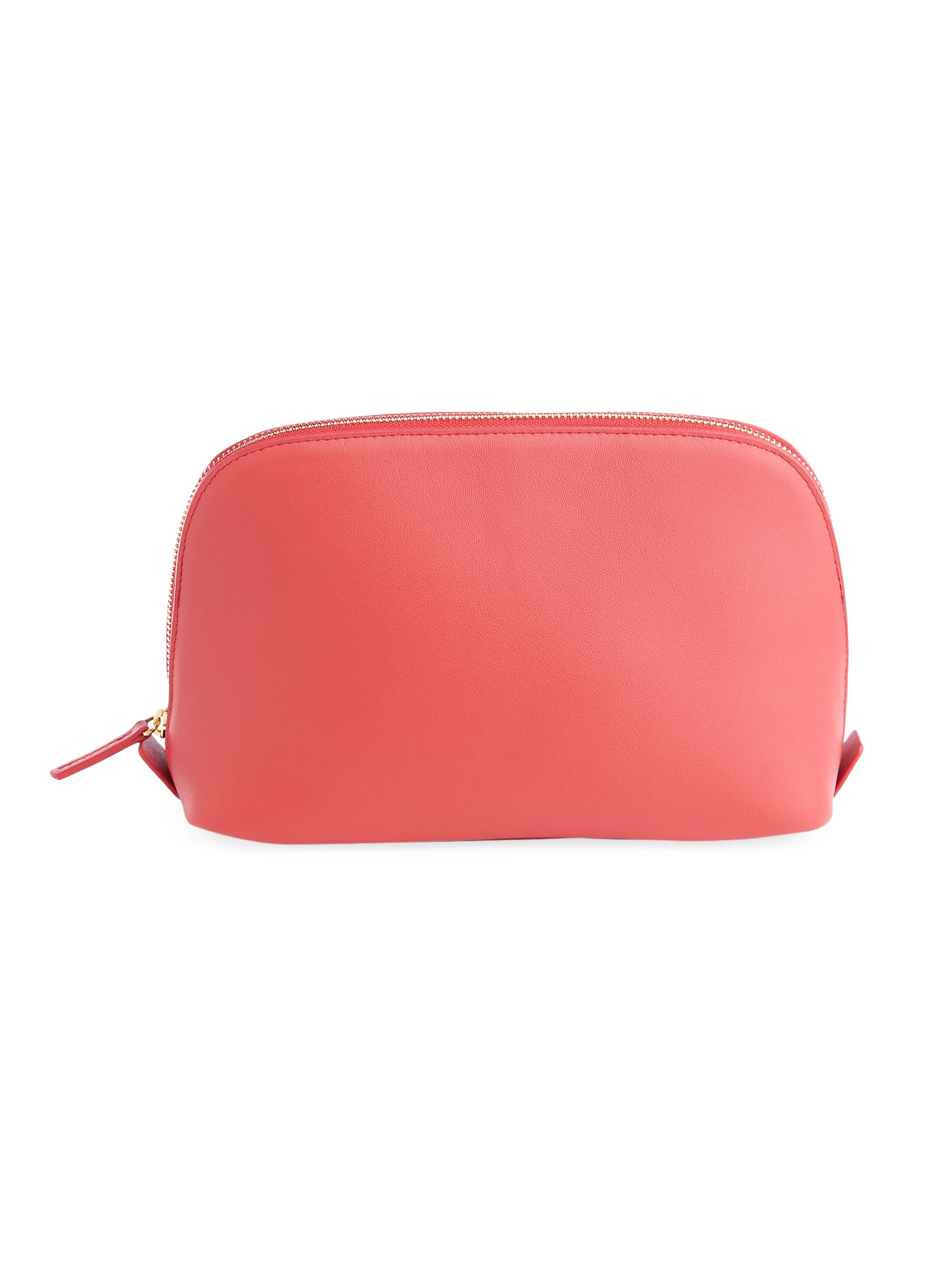 Royce New York Women's Leather Cosmetic Bag - Red