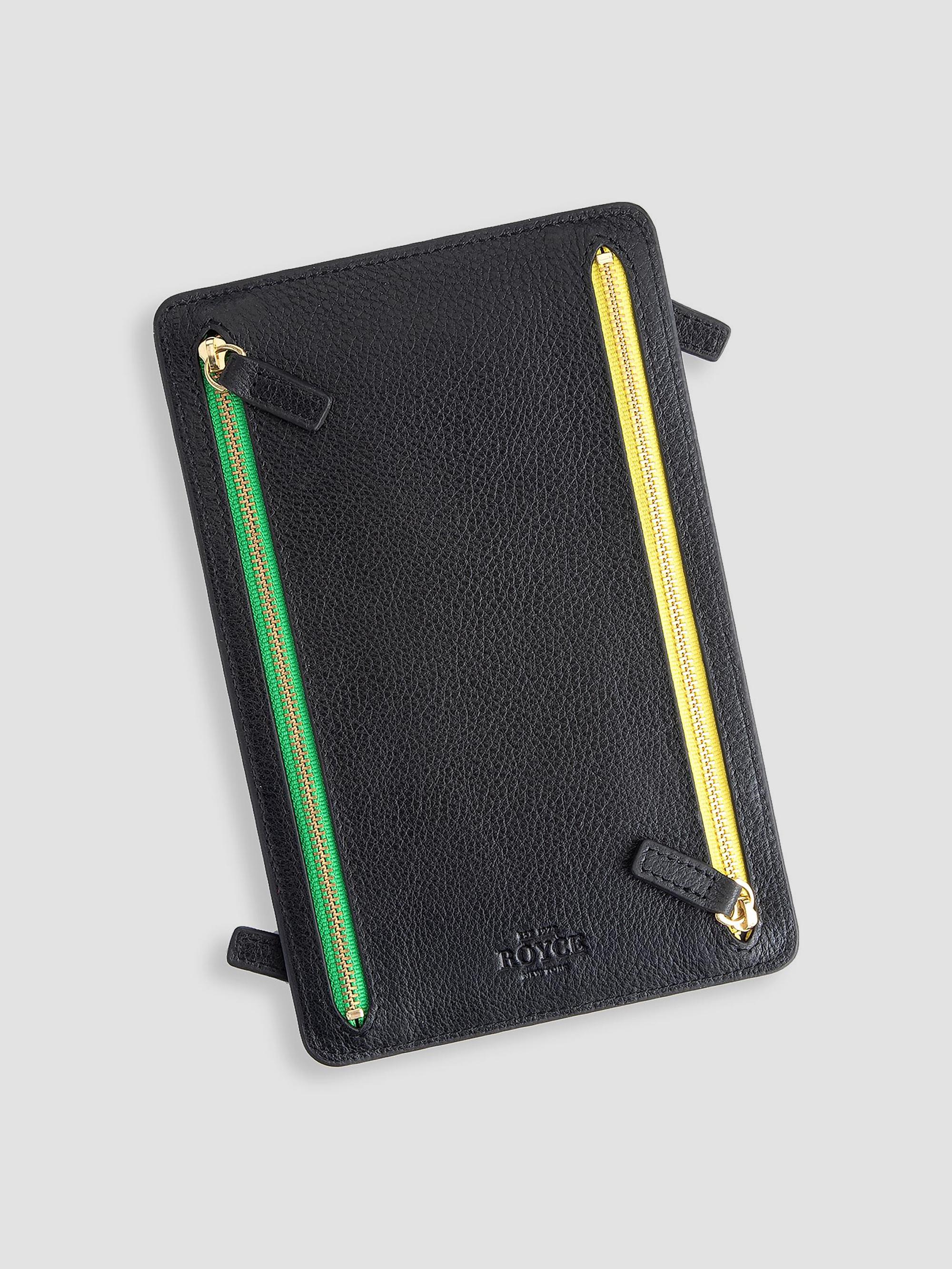 Royce New York Women's RFID-Blocking 4-Zip Leather Travel Organizer - Black | Thumbnail 4