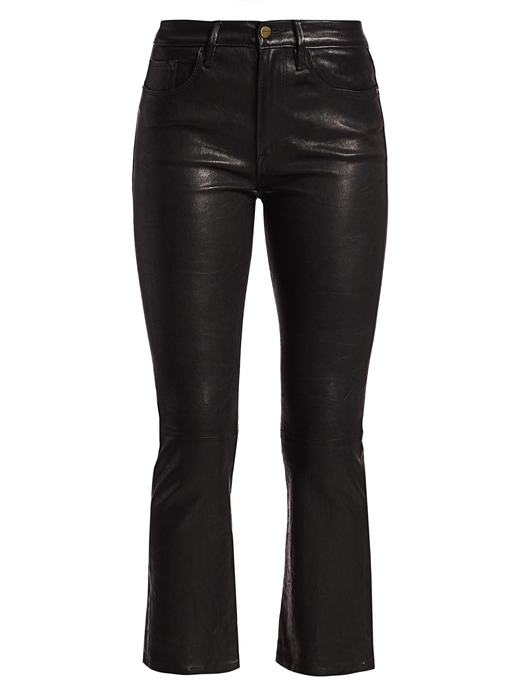 Frame Le Crop High-Rise Mini Bootcut Leather Pants Saks Fifth