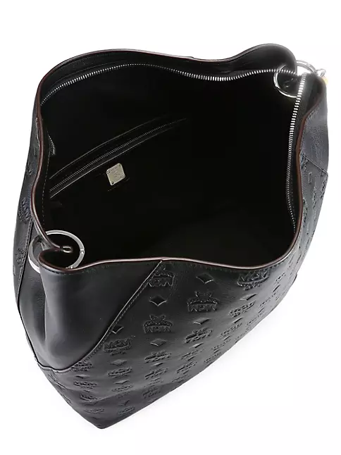 Shop MCM Large Klara Monogram Leather Hobo Bag