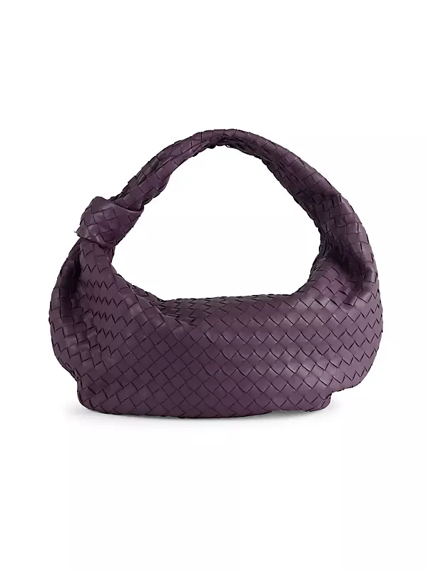 Bottega Veneta Mini Jodie Intrecciato Grape Leather Top Handle Bag