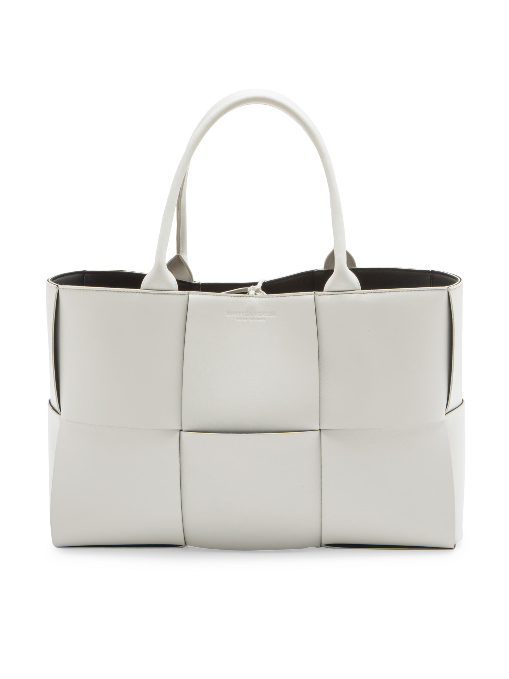Bottega Veneta Women's  Arco Intreccio Leather Tote Bag - White