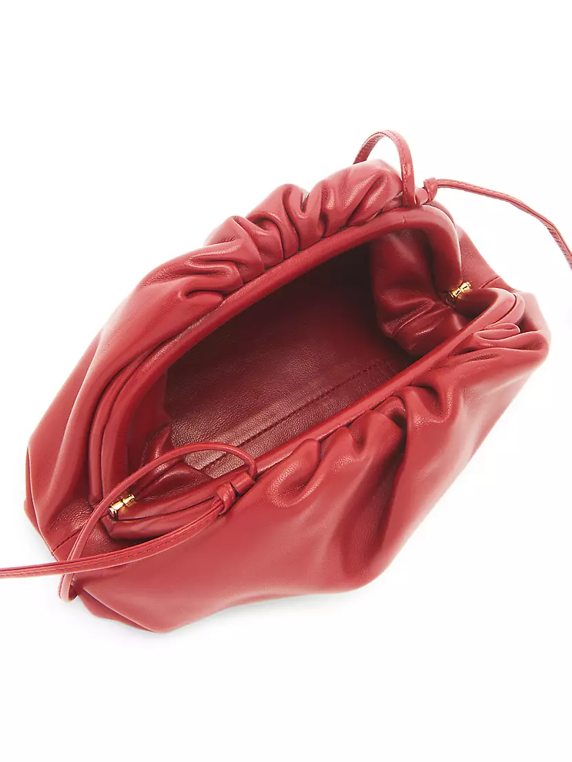 The Pouch small gathered leather clutch