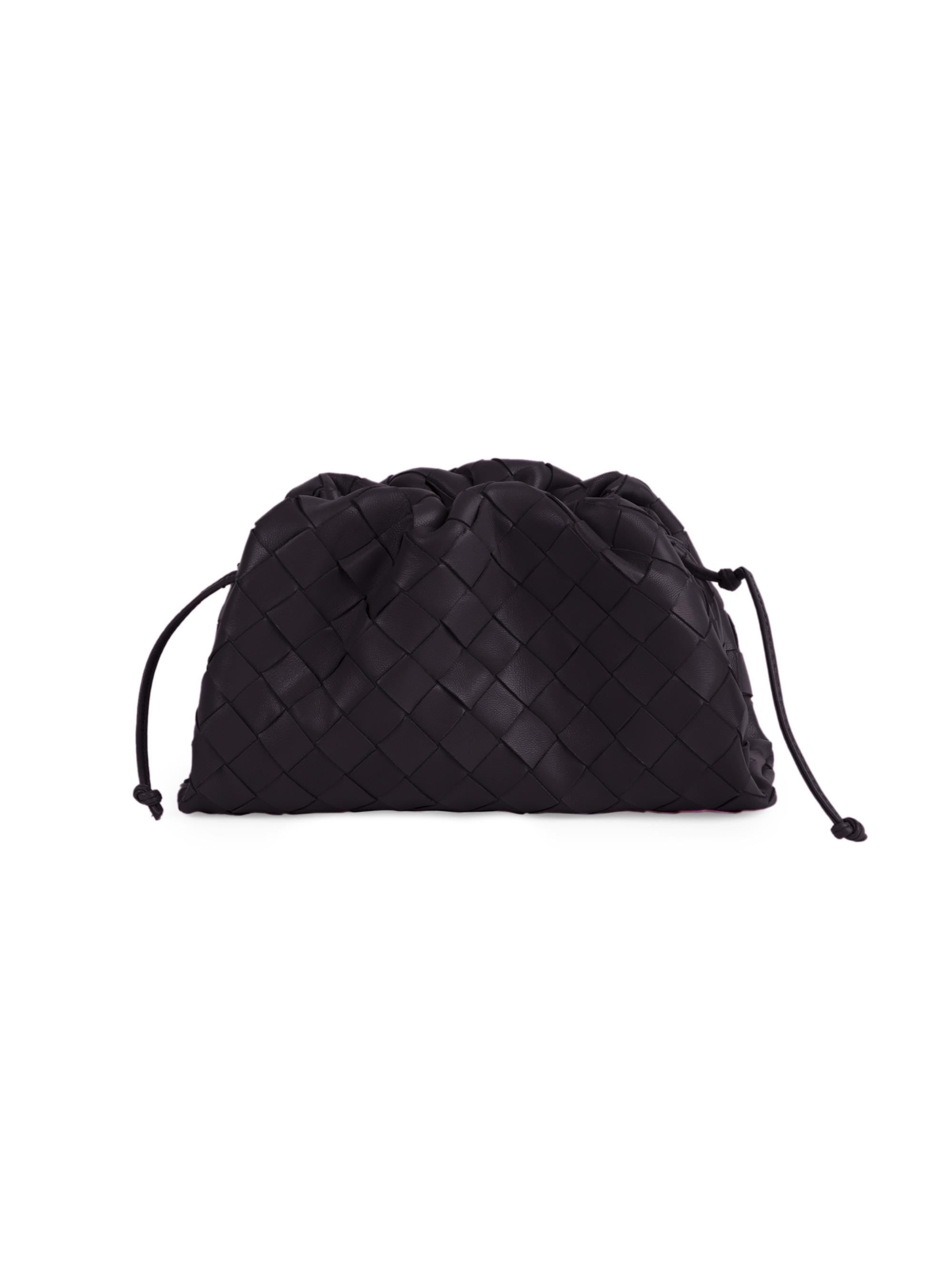 Bottega Veneta Women's Mini Intrecciato Leather Pouch Clutch - Fondant