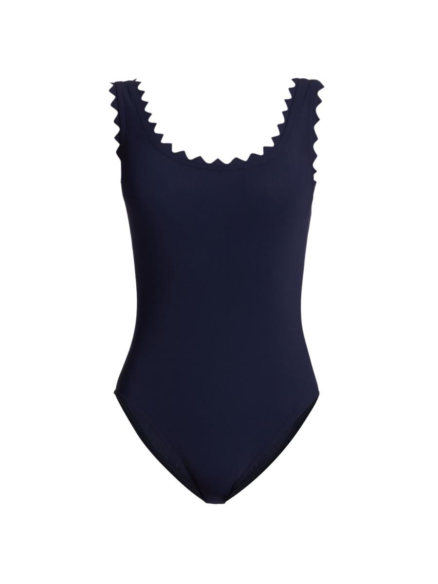 【Karla Colletto】 Ines scalloped水着 Karla Colletto Swim Ines Scallop-Neck One-Piece Swimsuit