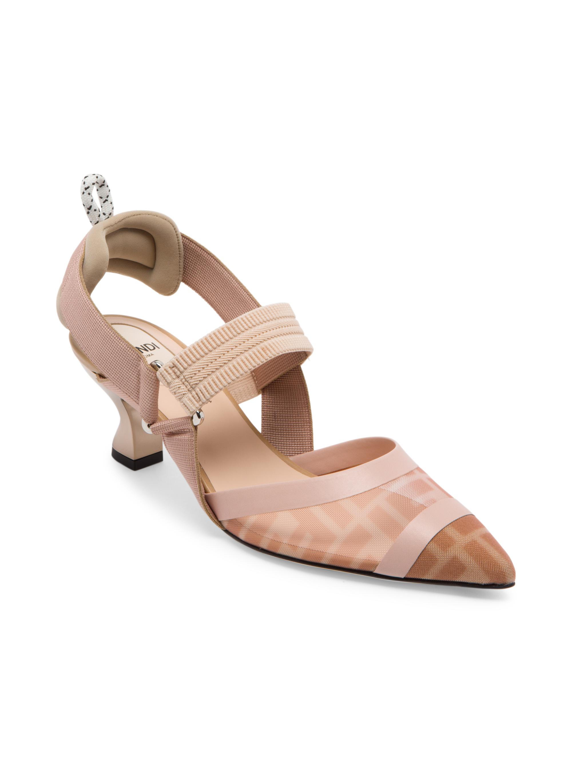 Fendi Colibri 55MM Mesh Slingback Pumps | Saks Fifth Avenue