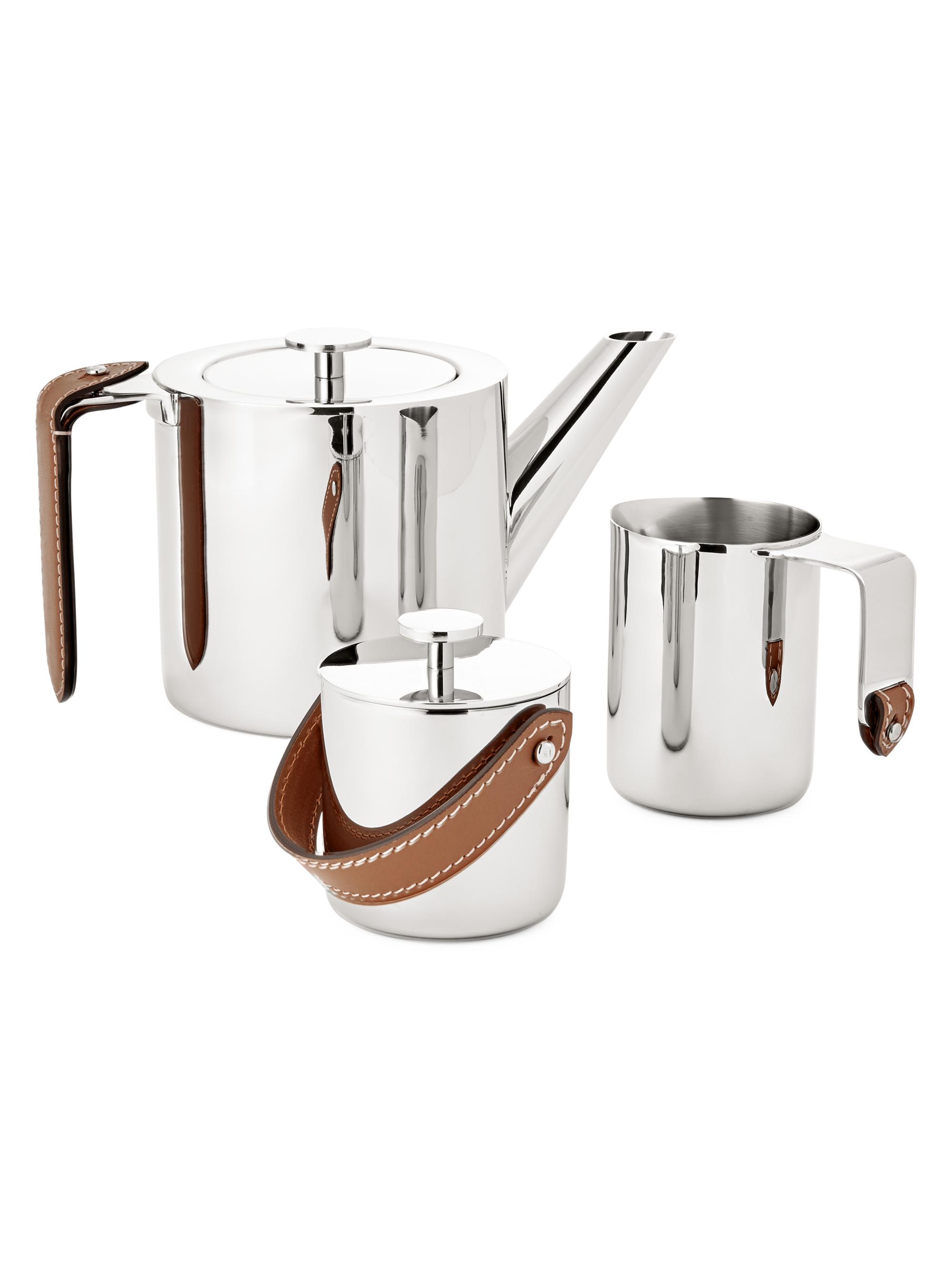 Ralph Lauren Wyatt Stainless Steel 3-Piece Tea Set