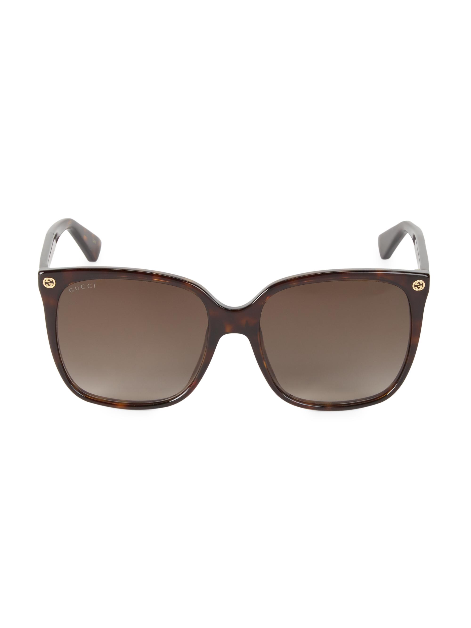 Gucci Women's 57MM Square Sunglasses - Avana