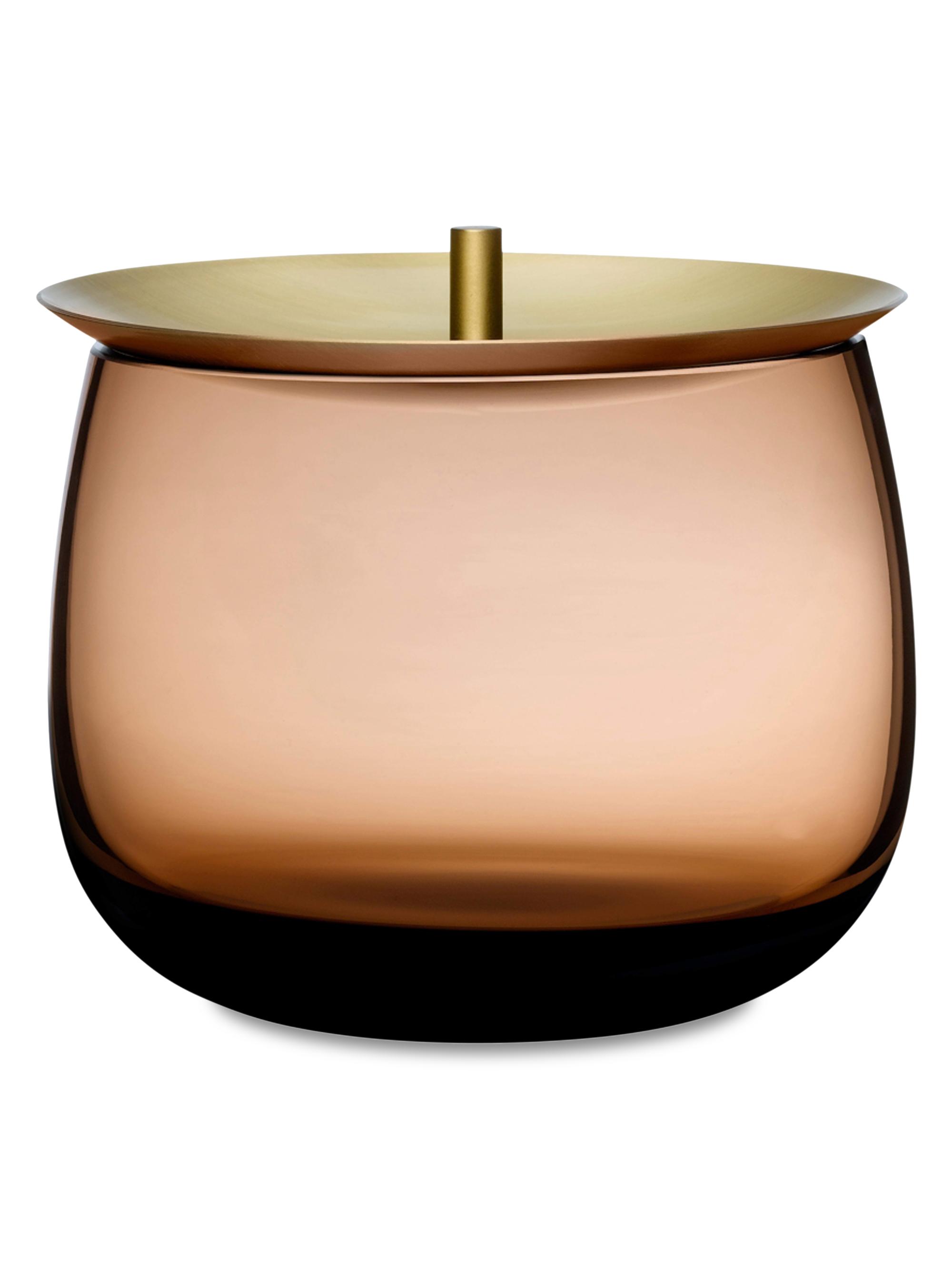 Nude Glass Beret Crystal Storage Box - Caramel