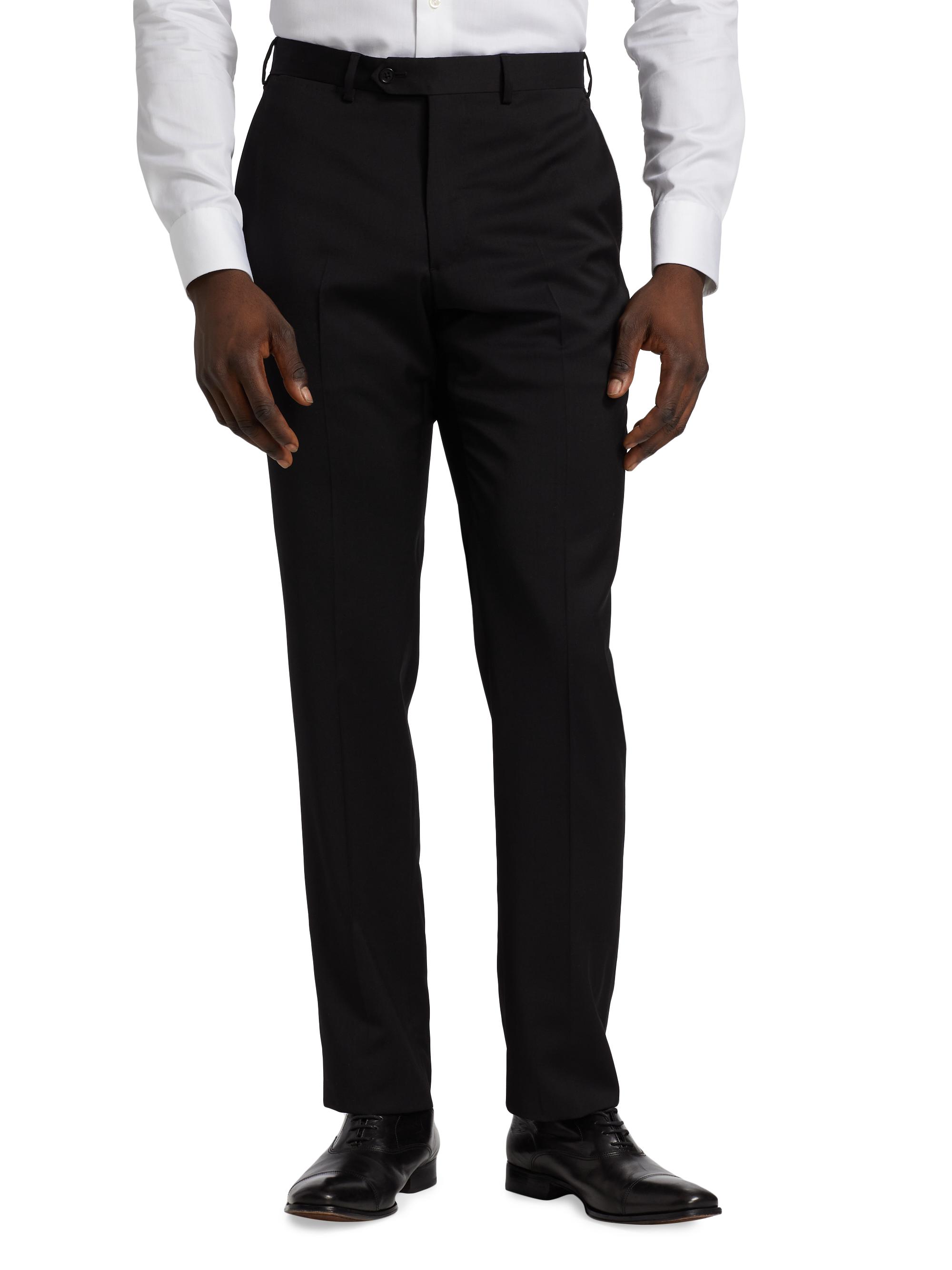 Emporio Armani Men's Classic Wool Trousers - Black | Thumbnail 3