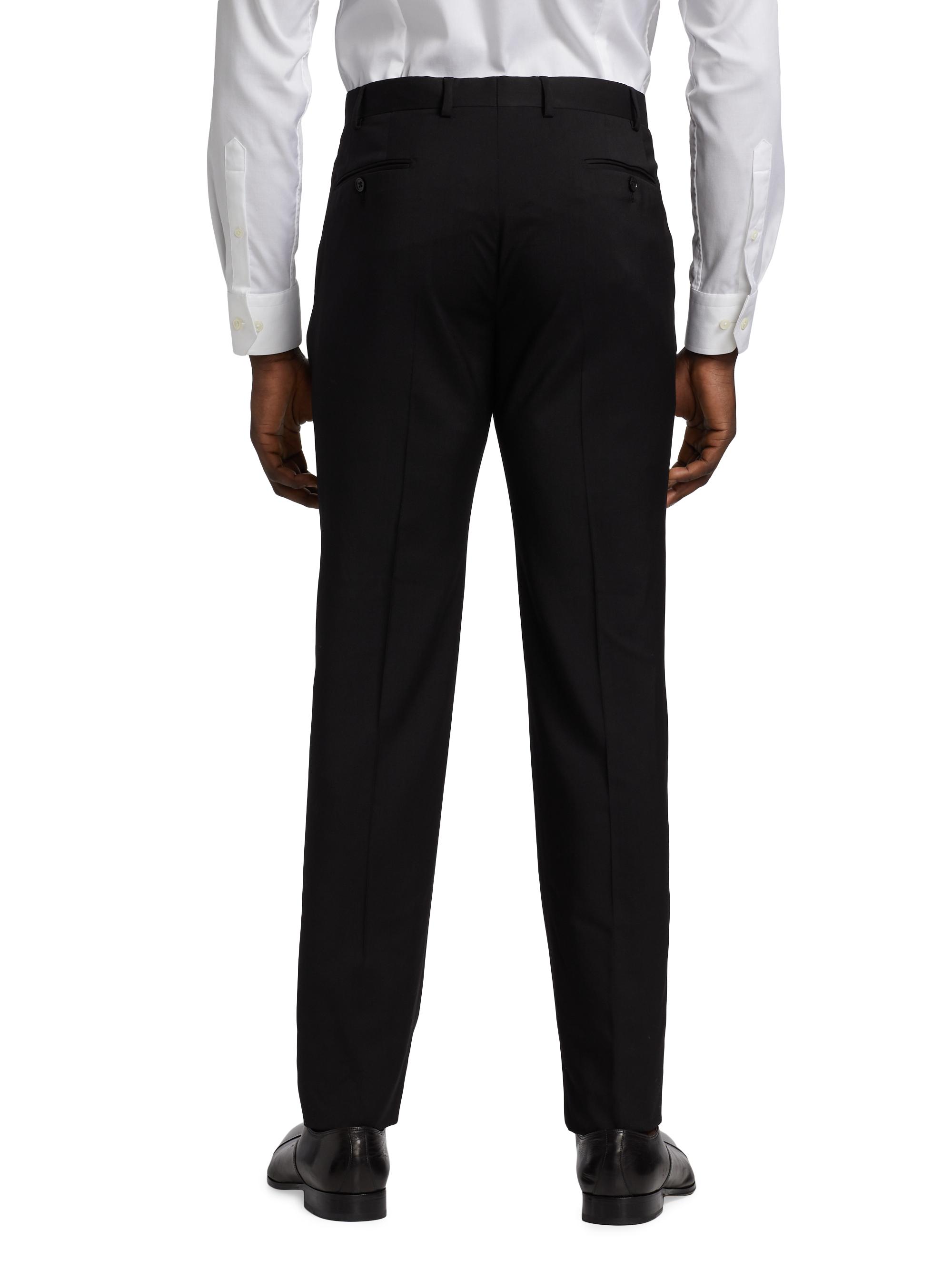Emporio Armani Men's Classic Wool Trousers - Black | Thumbnail 5