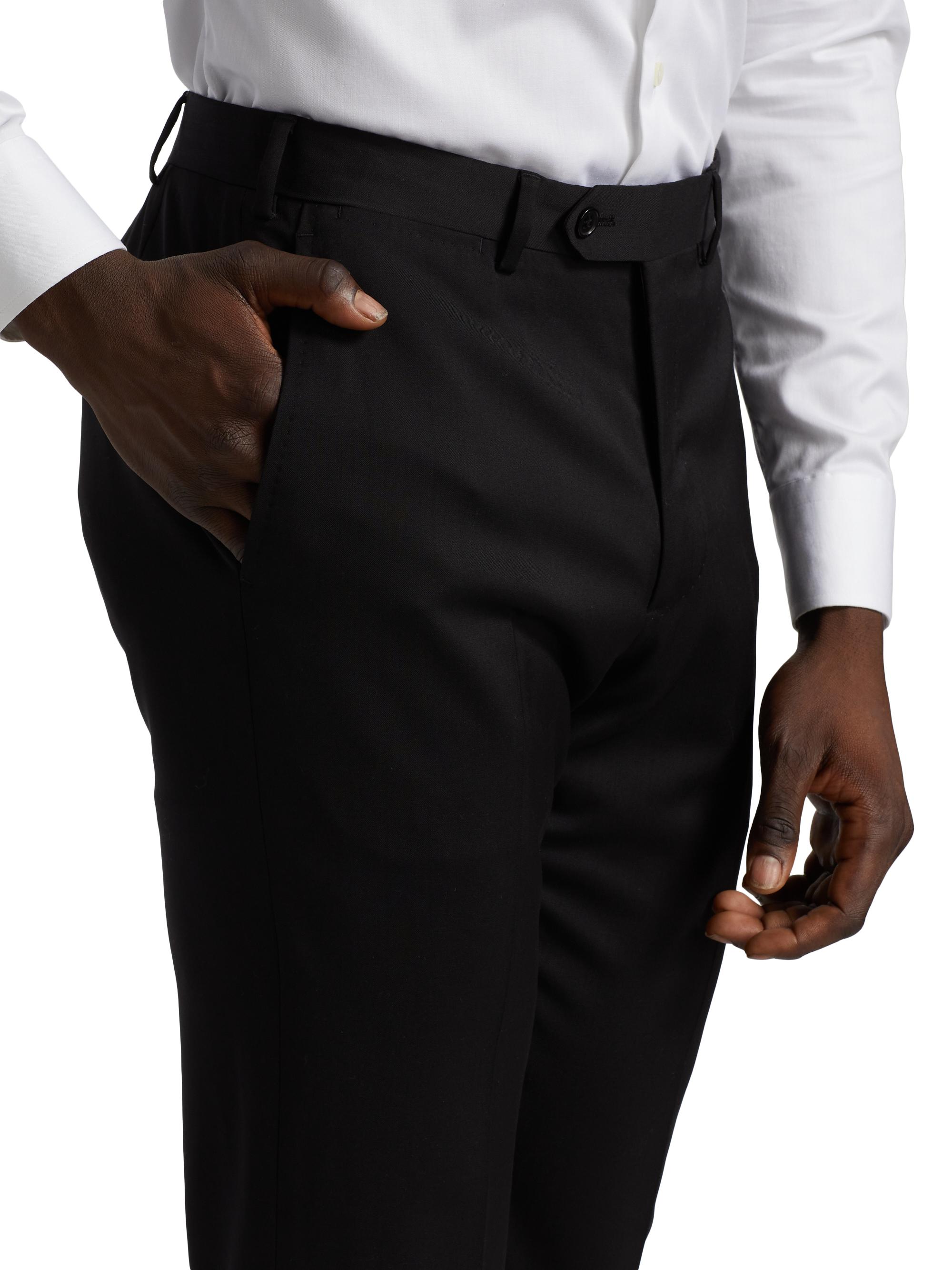 Emporio Armani Men's Classic Wool Trousers - Black | Thumbnail 6