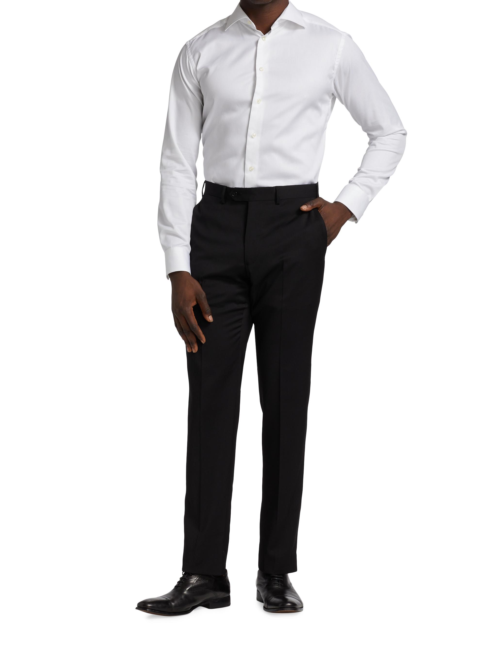 Emporio Armani Men's Classic Wool Trousers - Black | Thumbnail 2