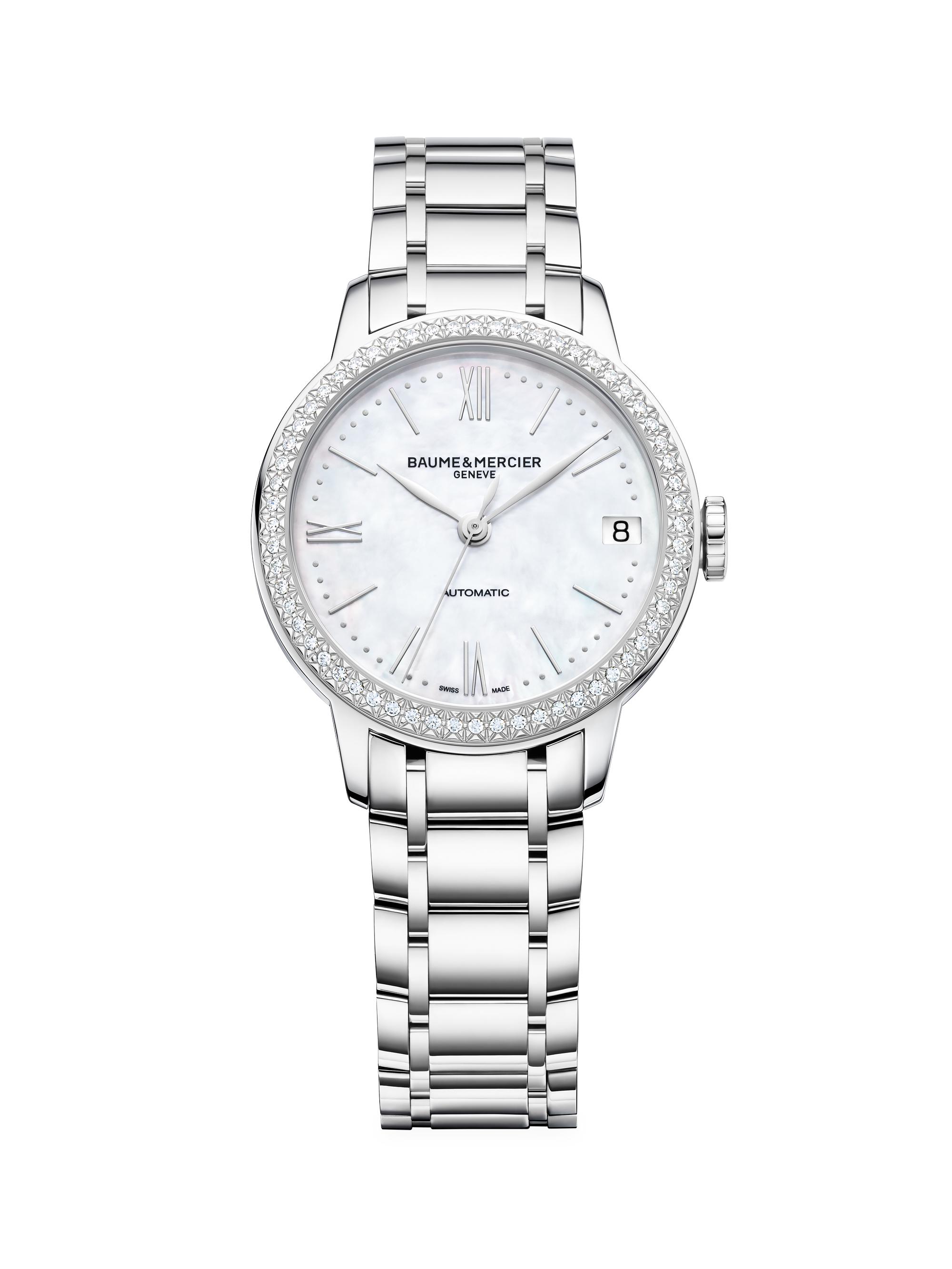Baume & Mercier Women's Classima Stainless Steel & Diamond Bezel Automatic Bracelet Watch - Diamond Stainless Steel