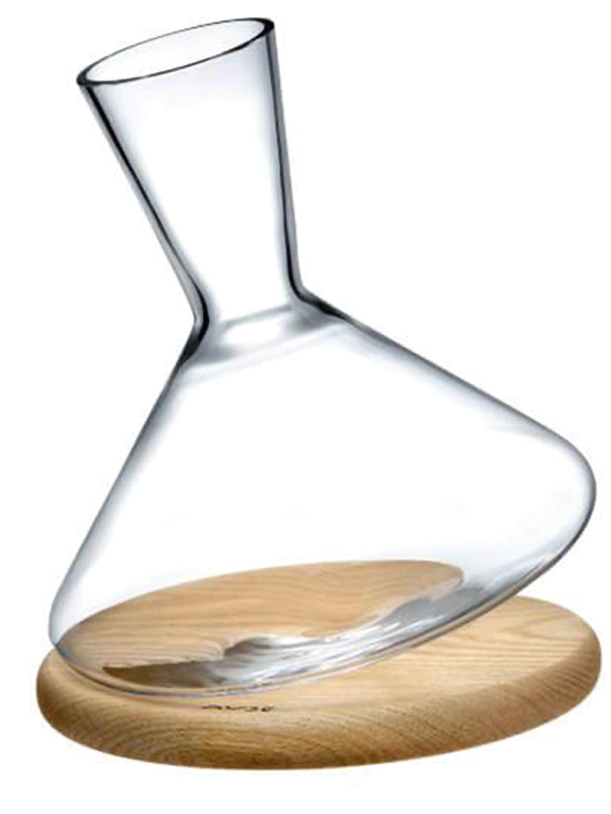 Nude Glass Balance Water Decanter & Wooden Base