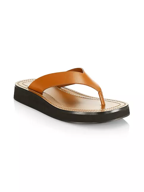 Shop The Row Ginza Leather Thong Sandals | Saks Fifth Avenue
