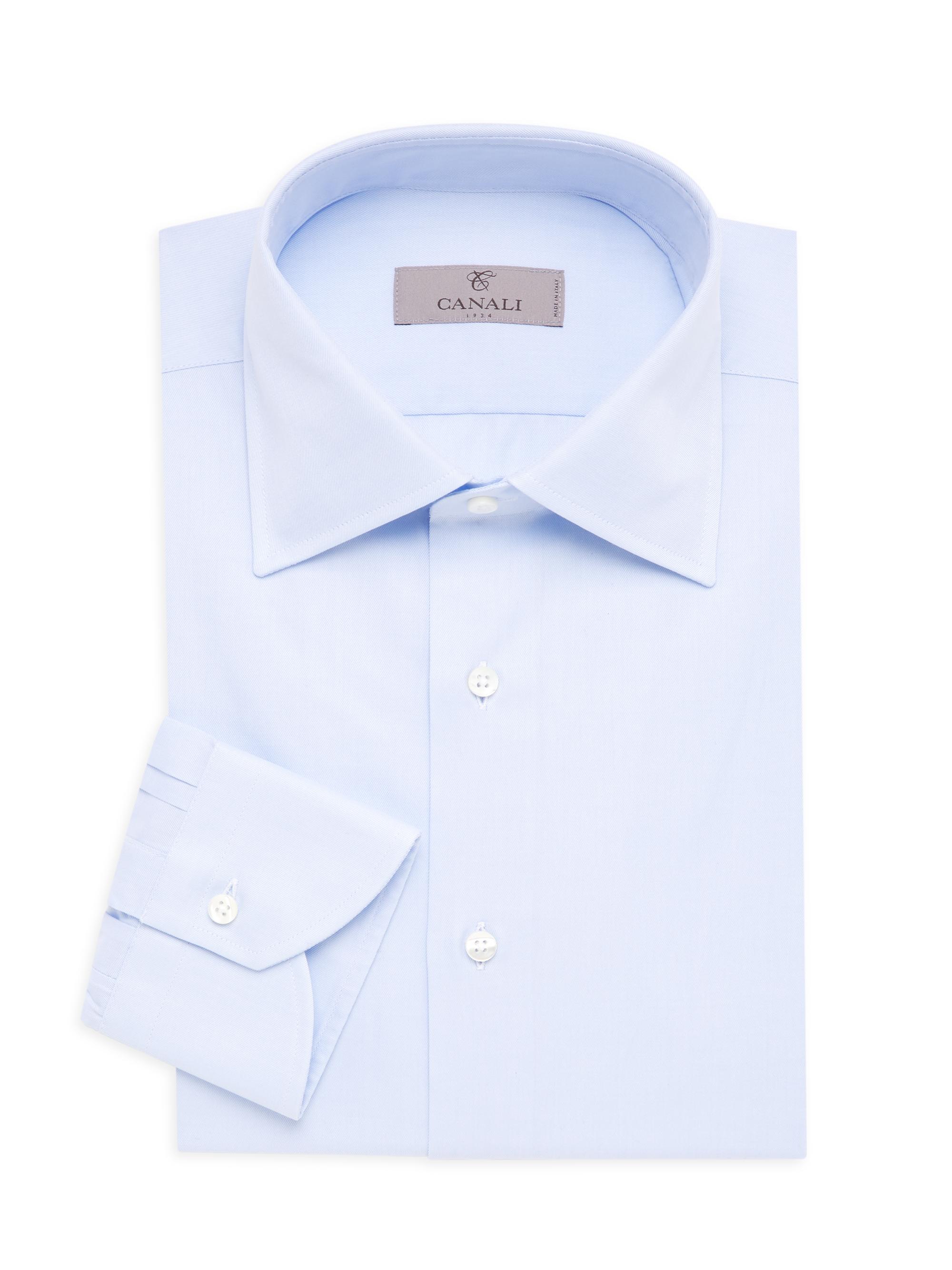 Canali Men's Basic Dress Shirt - Blue