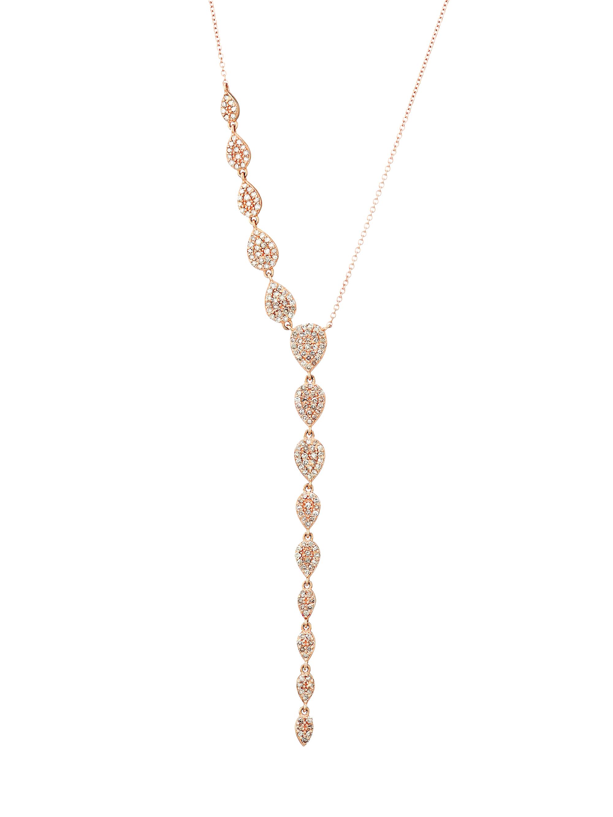 Nina Gilin Women's 14K Rose Gold & Diamond Asymmetrical Y-Necklace - Rose Gold