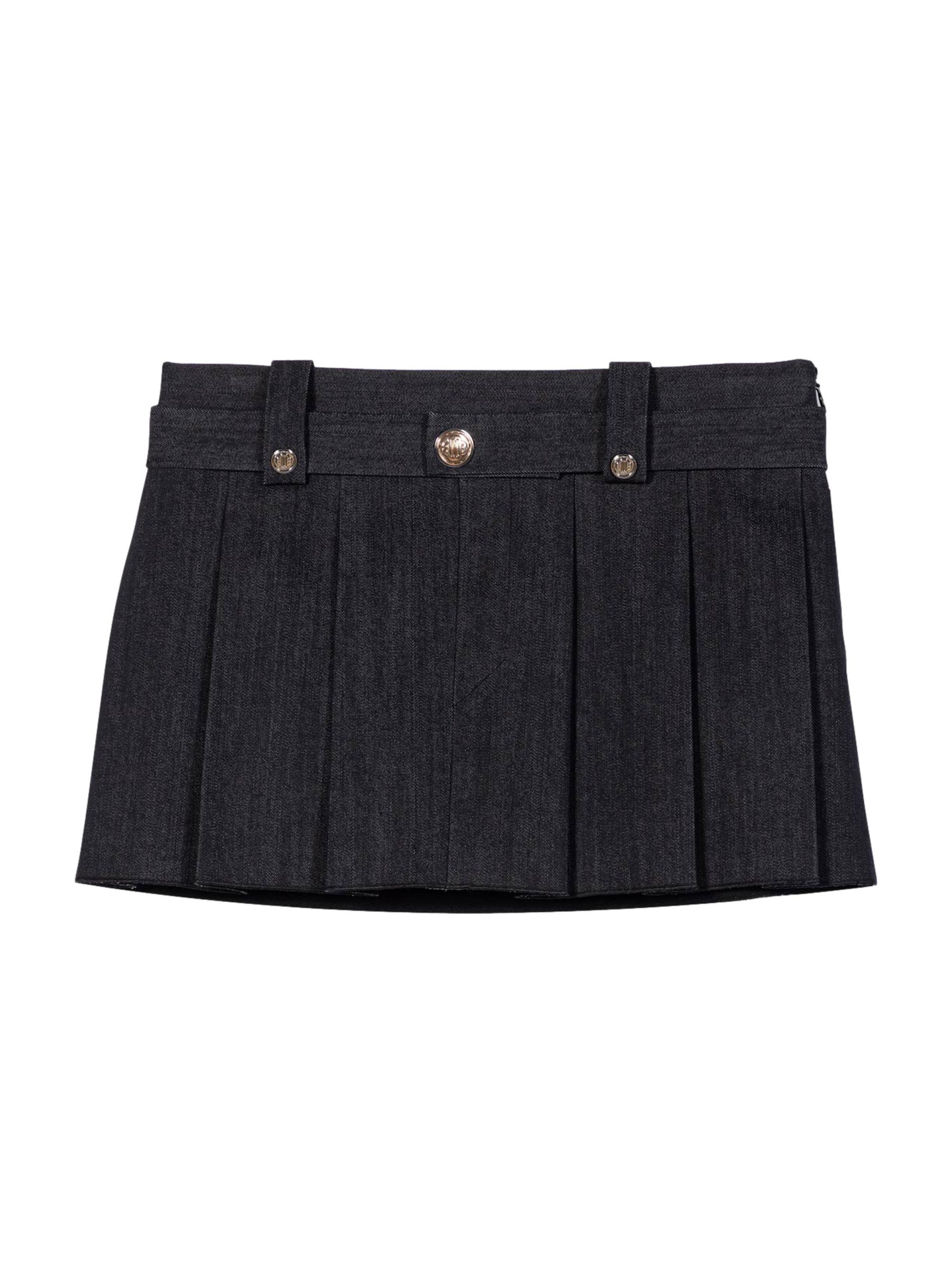 Maje Women's Black Denim-Effect Mini Skirt - Black