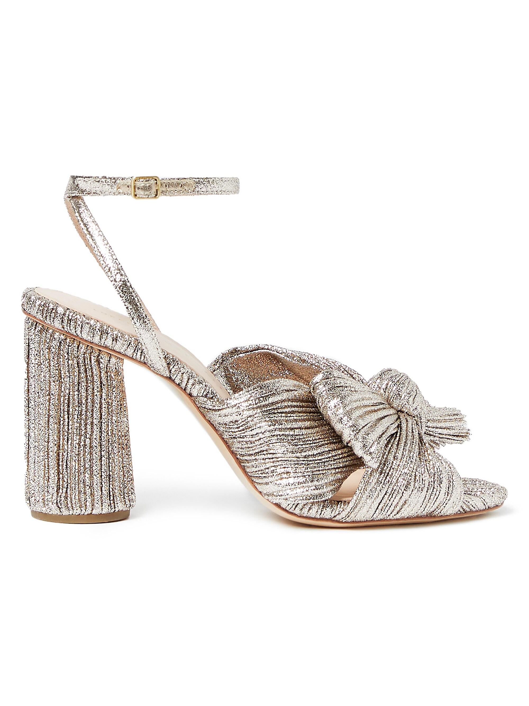 Loeffler Randall Women's Camellia Knotted Lamé Sandals - Champagne