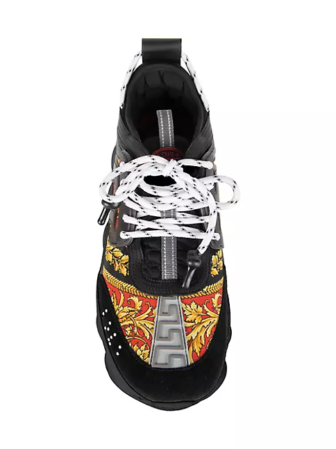 Versace Red & Black Chain Reaction Sneakers
