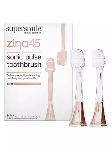 Zina45 Sonic Pulse 2-Piece Replacement Toothbrush Head Set
