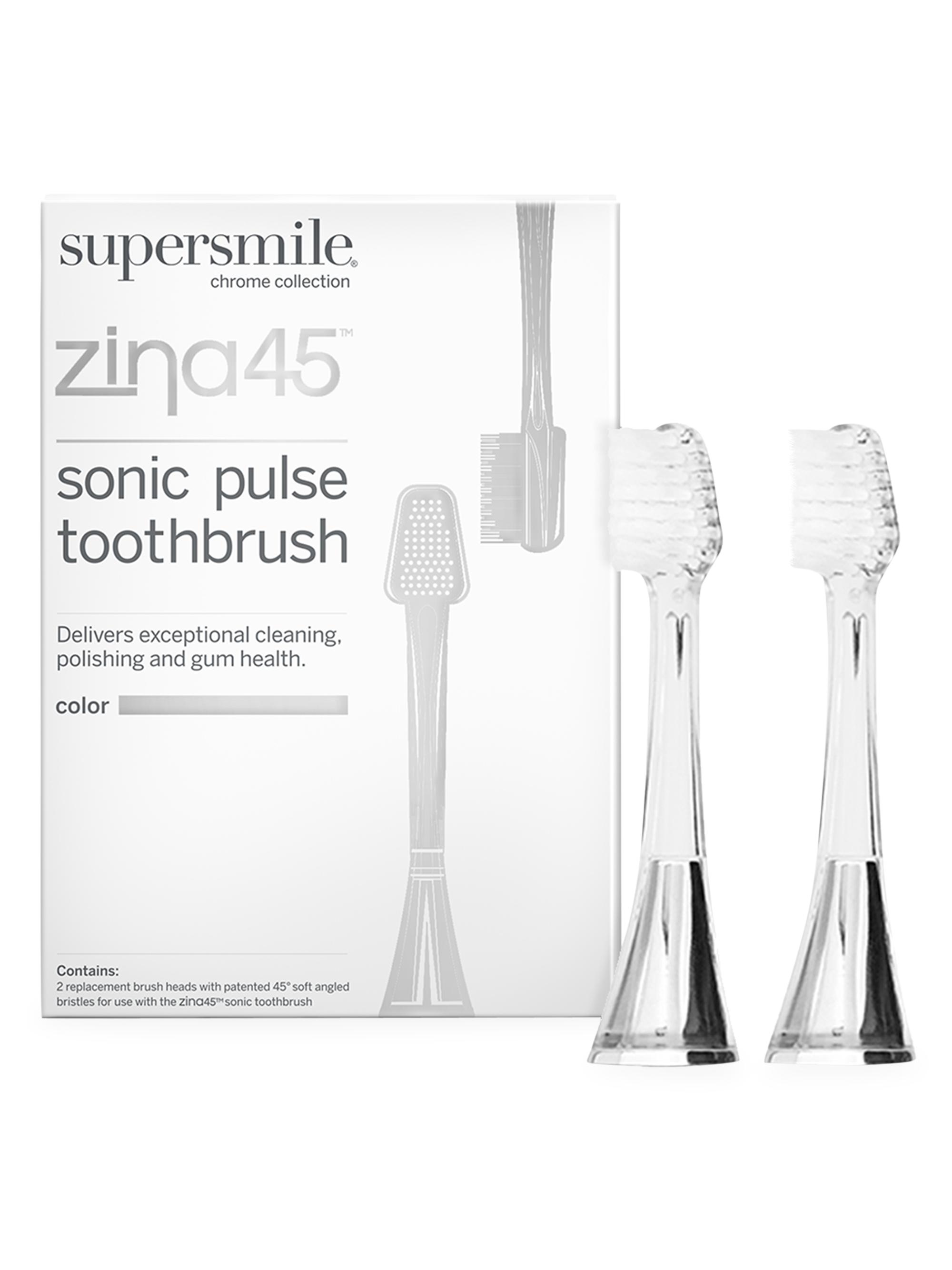 supersmile Women's Zina45 Sonic Pulse 2-Piece Replacement Toothbrush Head Set
