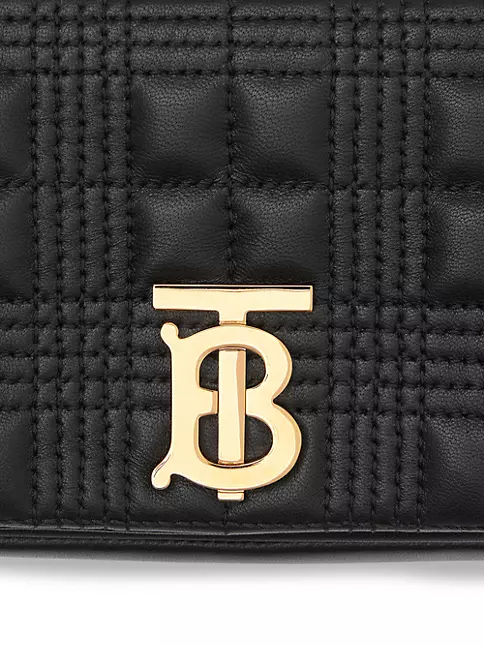 Burberry Lola Logo Card Holder Black in Lambskin Leather with Gold-tone - US