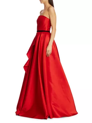 satin ruffel ballgown