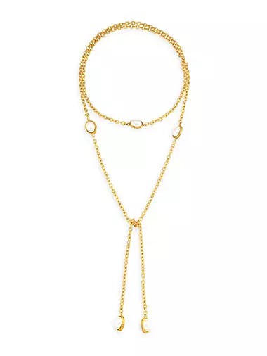Cravette 22K Yellow Goldplated & Cultured Freshwater Pearl Necklace