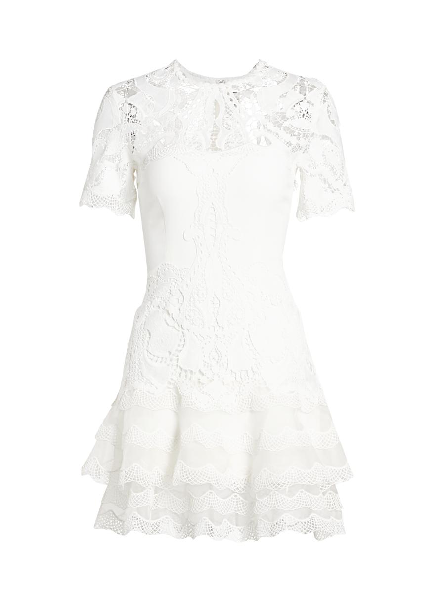 chinese dress ladies Simkhai Women's Signature Joy Dress in White, Lace, Size 8