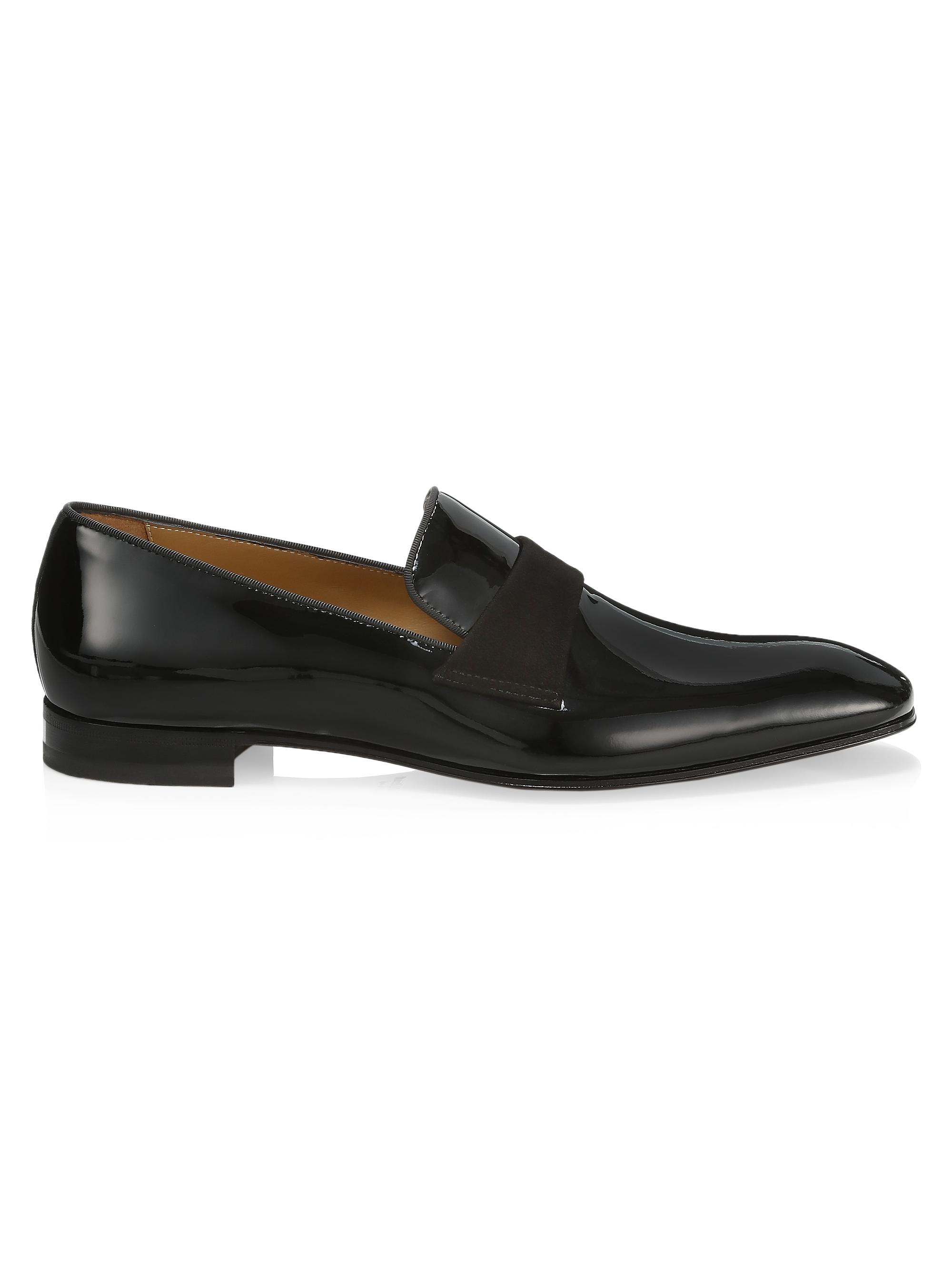Paul Stuart Men's Heron Patent Leather Loafers - Black