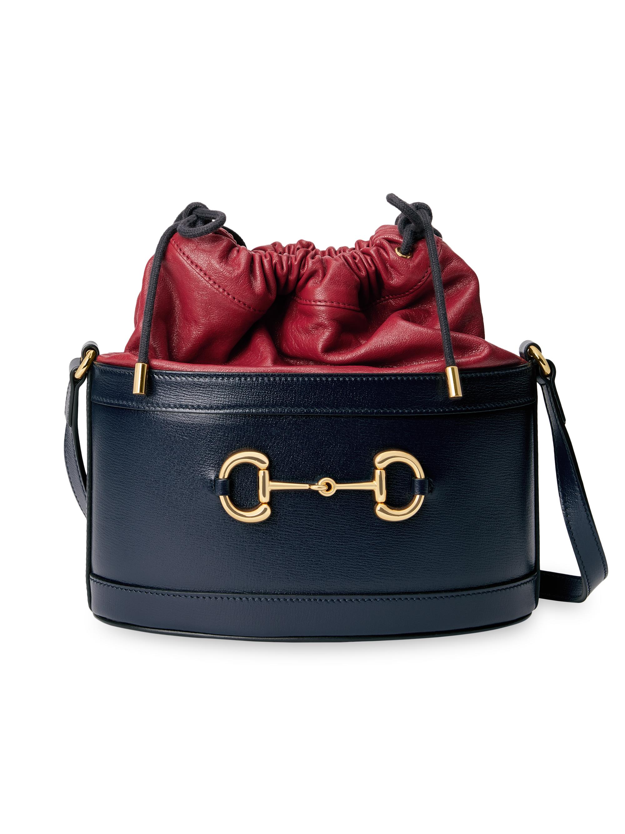Gucci Women's Morsetto  Leather Bucket Bag - Blue