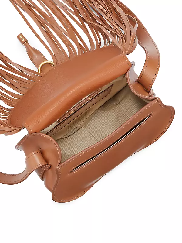 Small Marcie Fringe Leather Saddle Bag