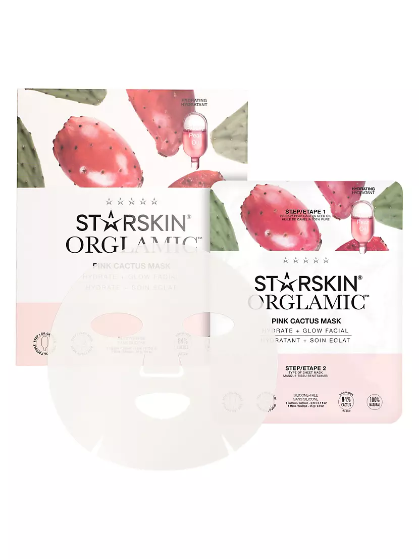 Starskin Orglamic Pink Cactus 2-Piece Sheet Mask Set