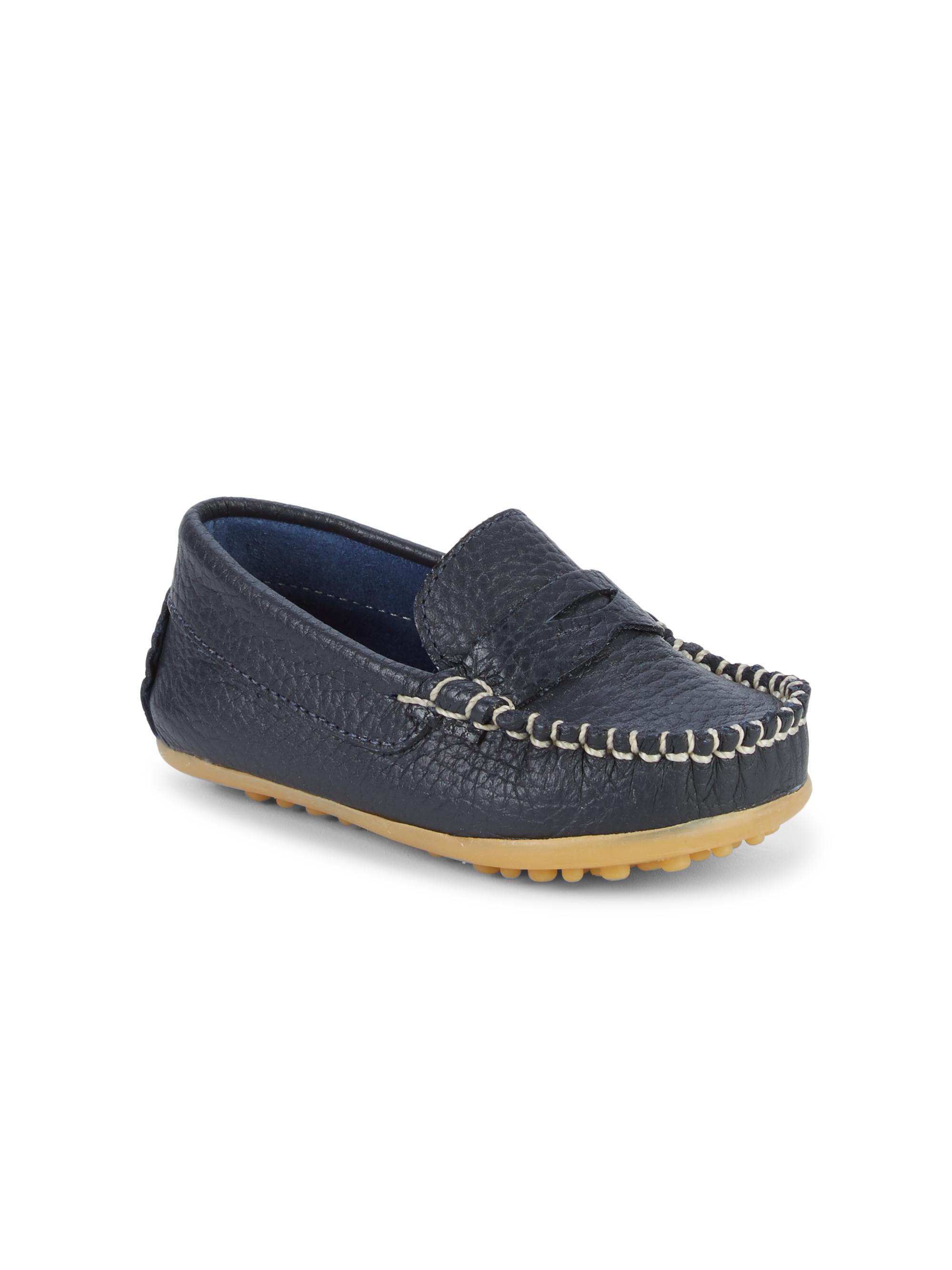 Elephantito Baby Boy's Alex Leather Driving Loafers - Navy 6 (Baby) | Thumbnail 3