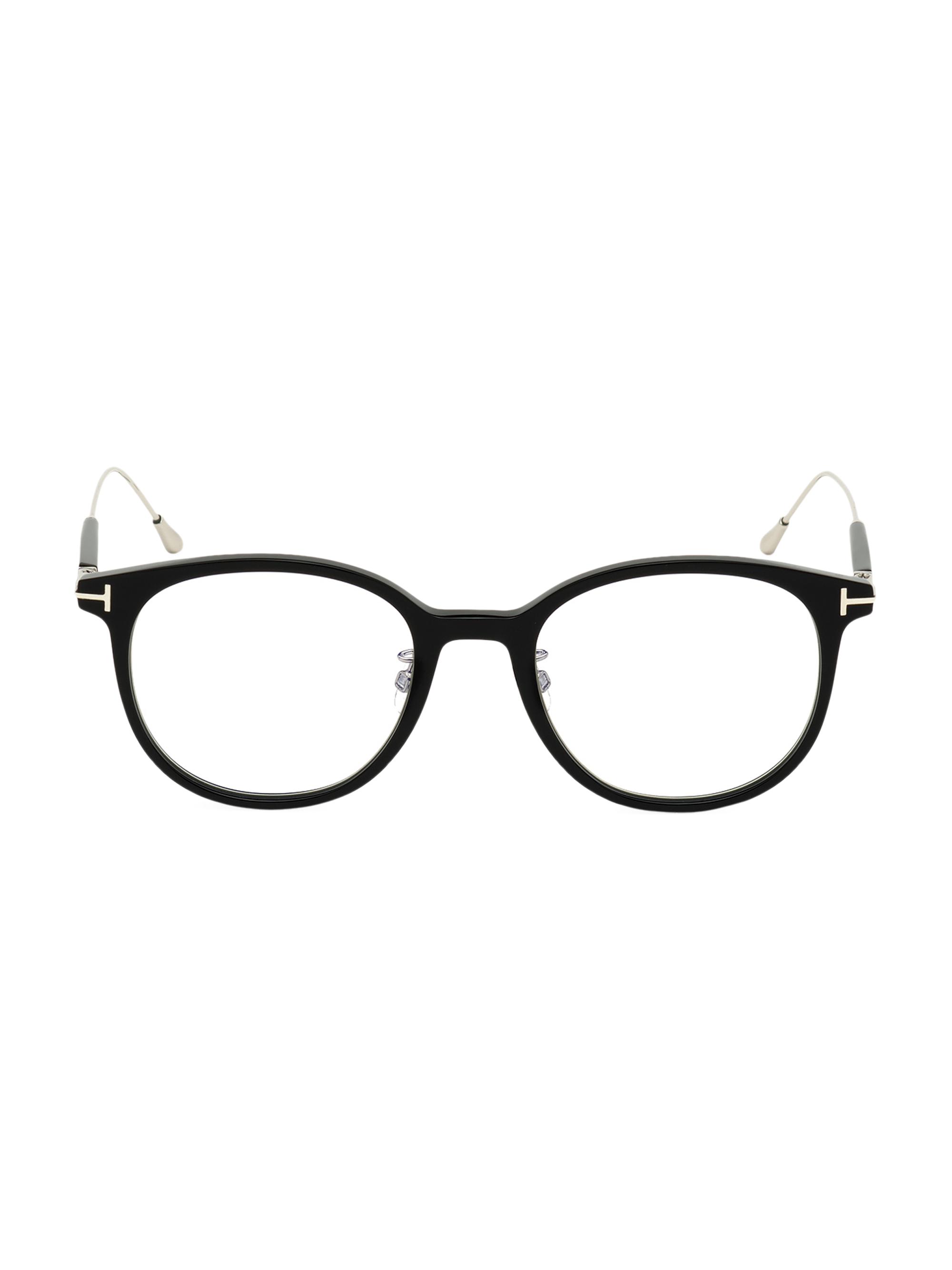 TOM FORD Men's 52MM Blue Filter Reading Glasses - Shiny Black